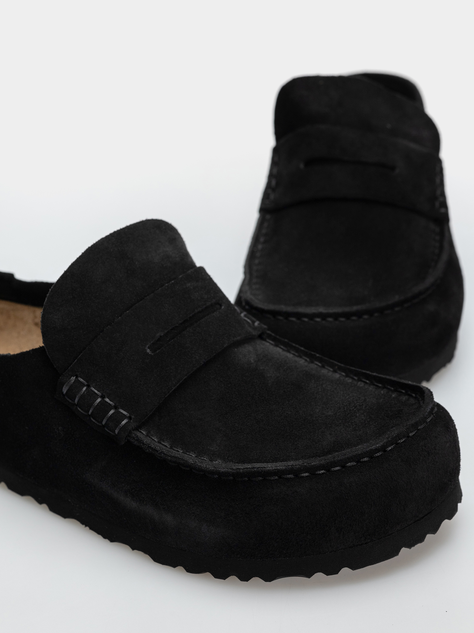 Plážovky Birkenstock Naples Wrapped Suede Leather Regular (black)