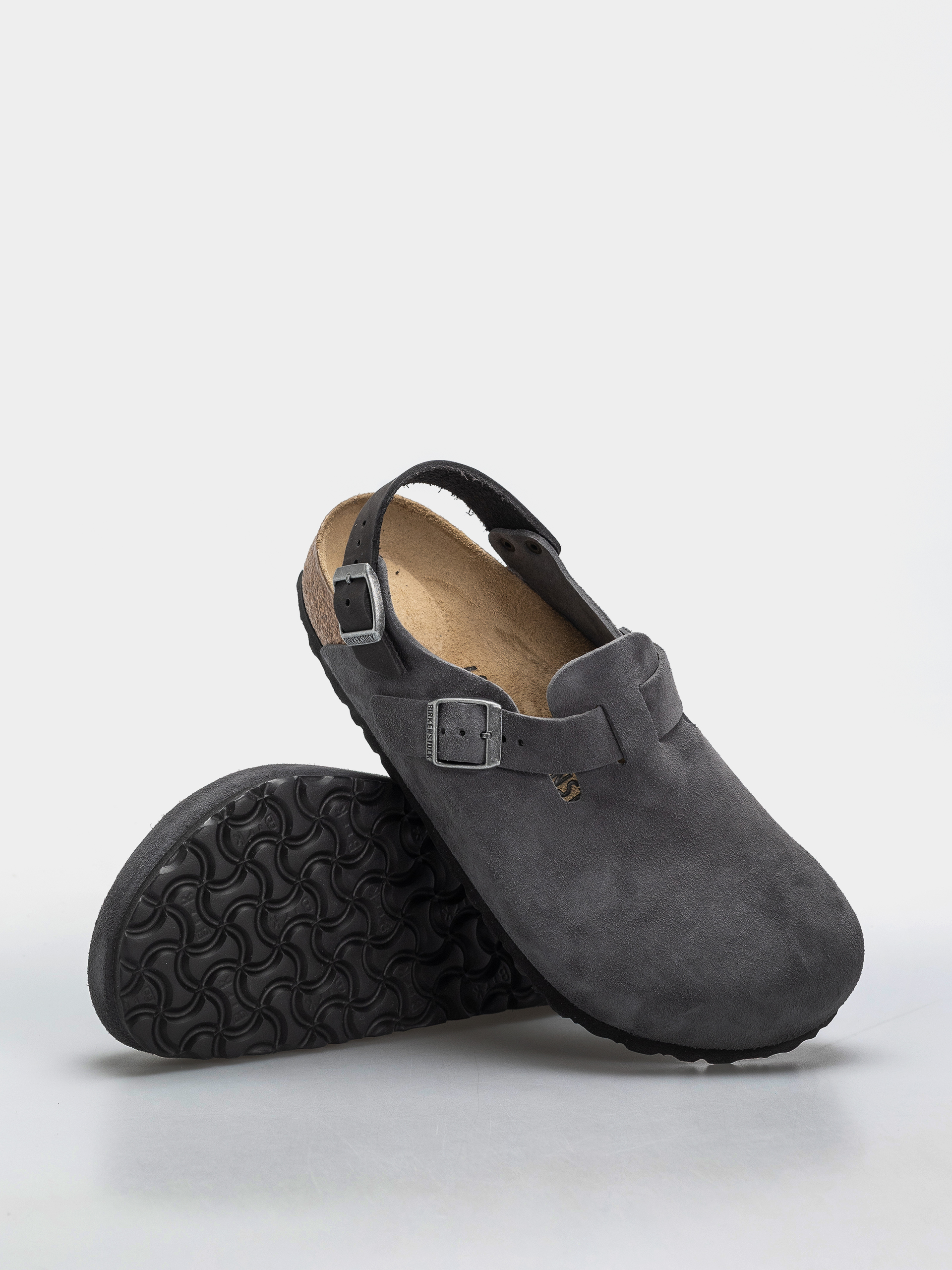 Plážovky Birkenstock Tokio Suede Leather Regular (charcoal)