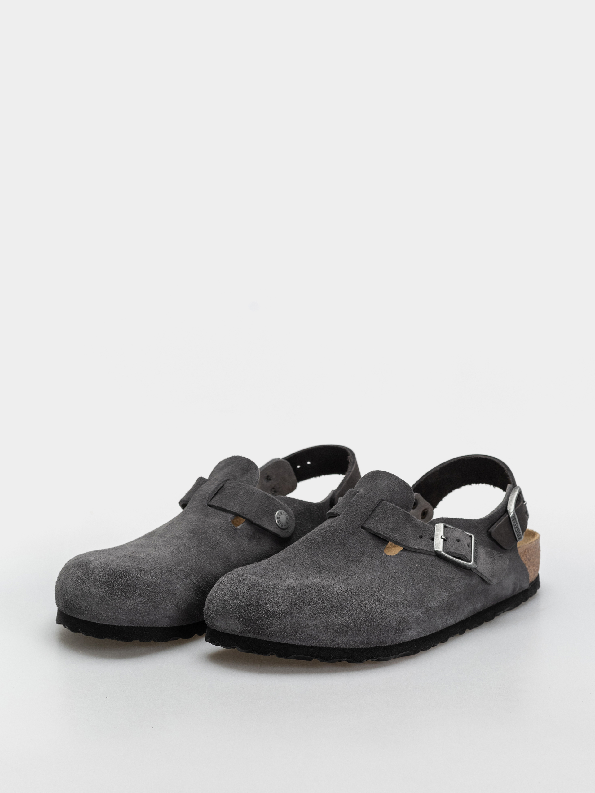 Plážovky Birkenstock Tokio Suede Leather Regular (charcoal)