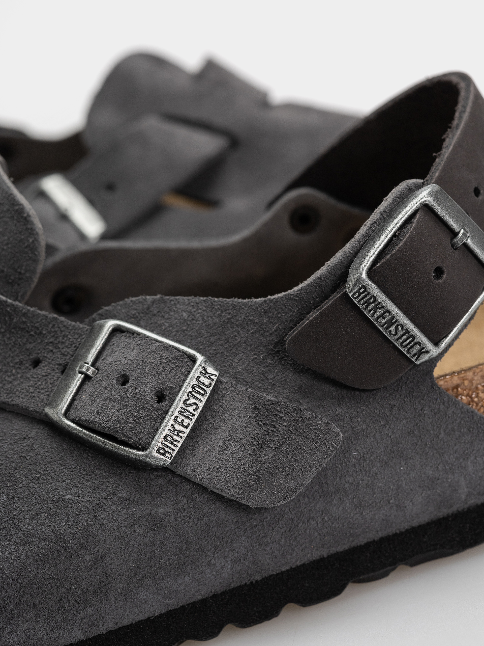 Plážovky Birkenstock Tokio Suede Leather Regular (charcoal)