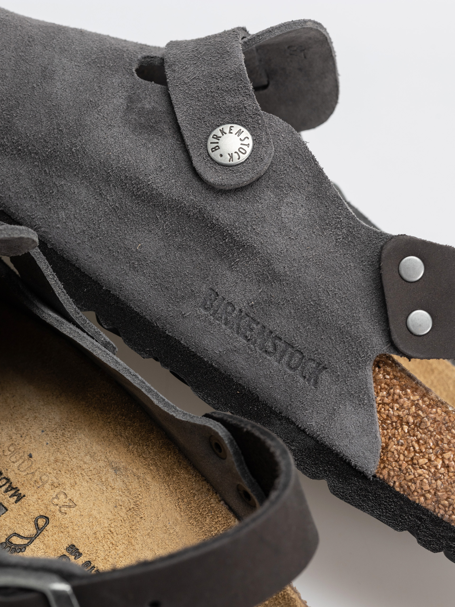 Plážovky Birkenstock Tokio Suede Leather Regular (charcoal)