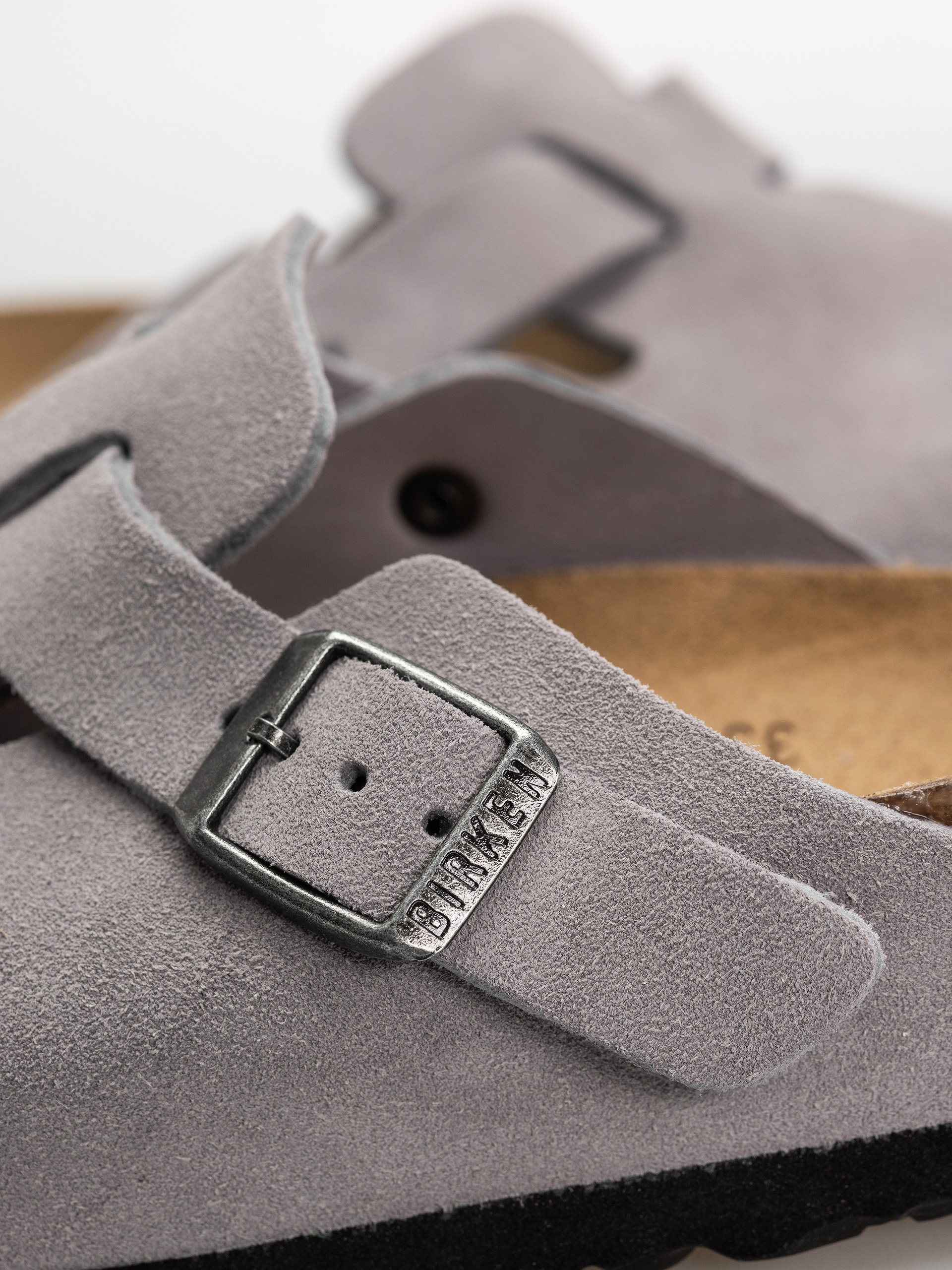 Plážovky Birkenstock Boston Suede Leather Narrow (lavender sky)
