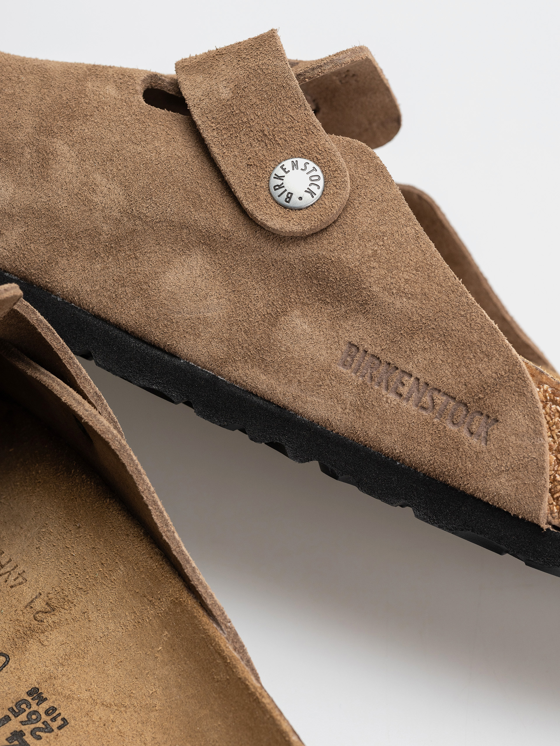 Plážovky Birkenstock Boston Suede Leather Regular (dark tea)