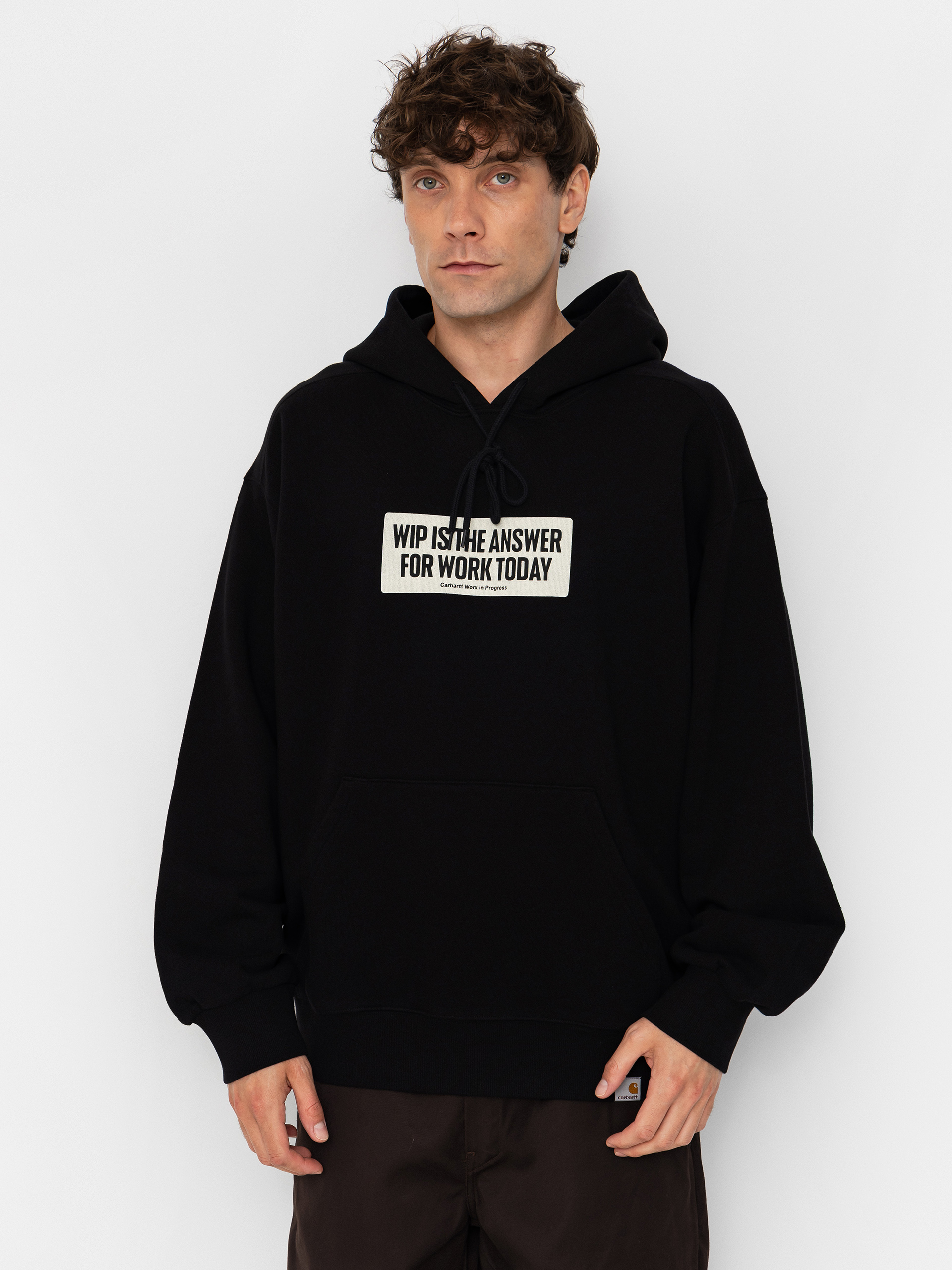 Mikina s kapucí Carhartt WIP Bumper Sticker HD (black)