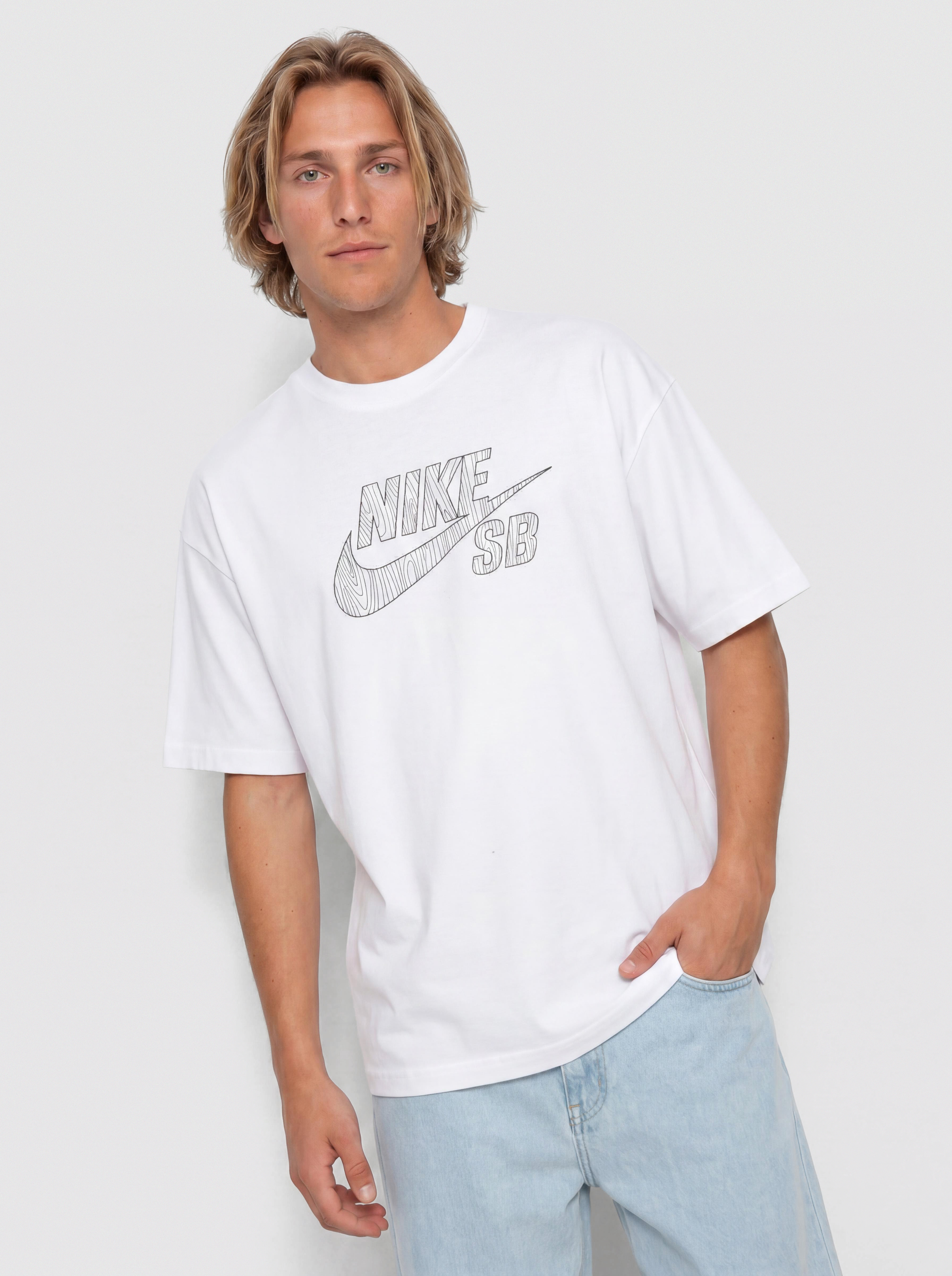 Tričko Nike SB Logo SB (white/black)