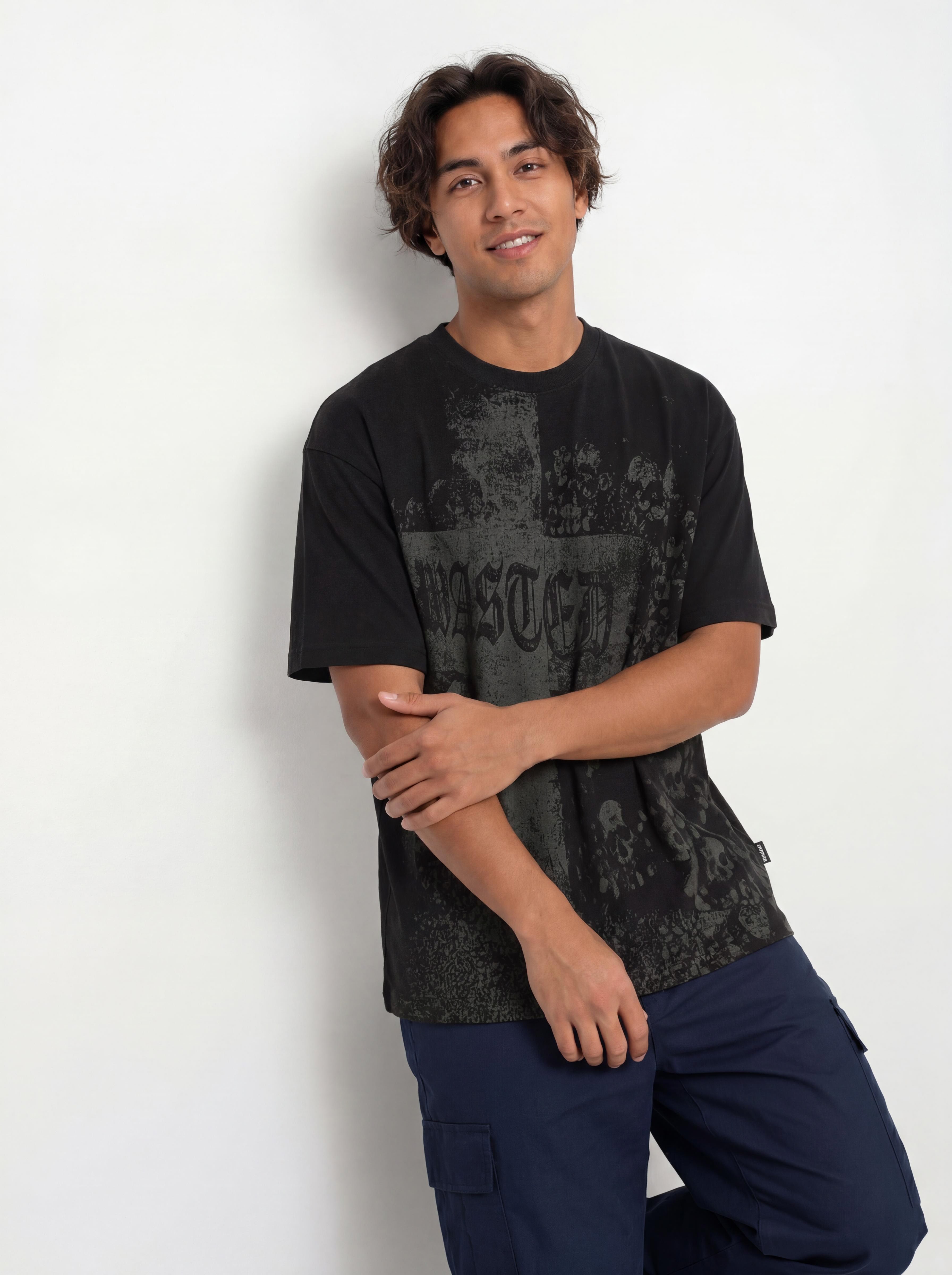 Tričko Wasted Paris Catacombs Boxy (faded black)