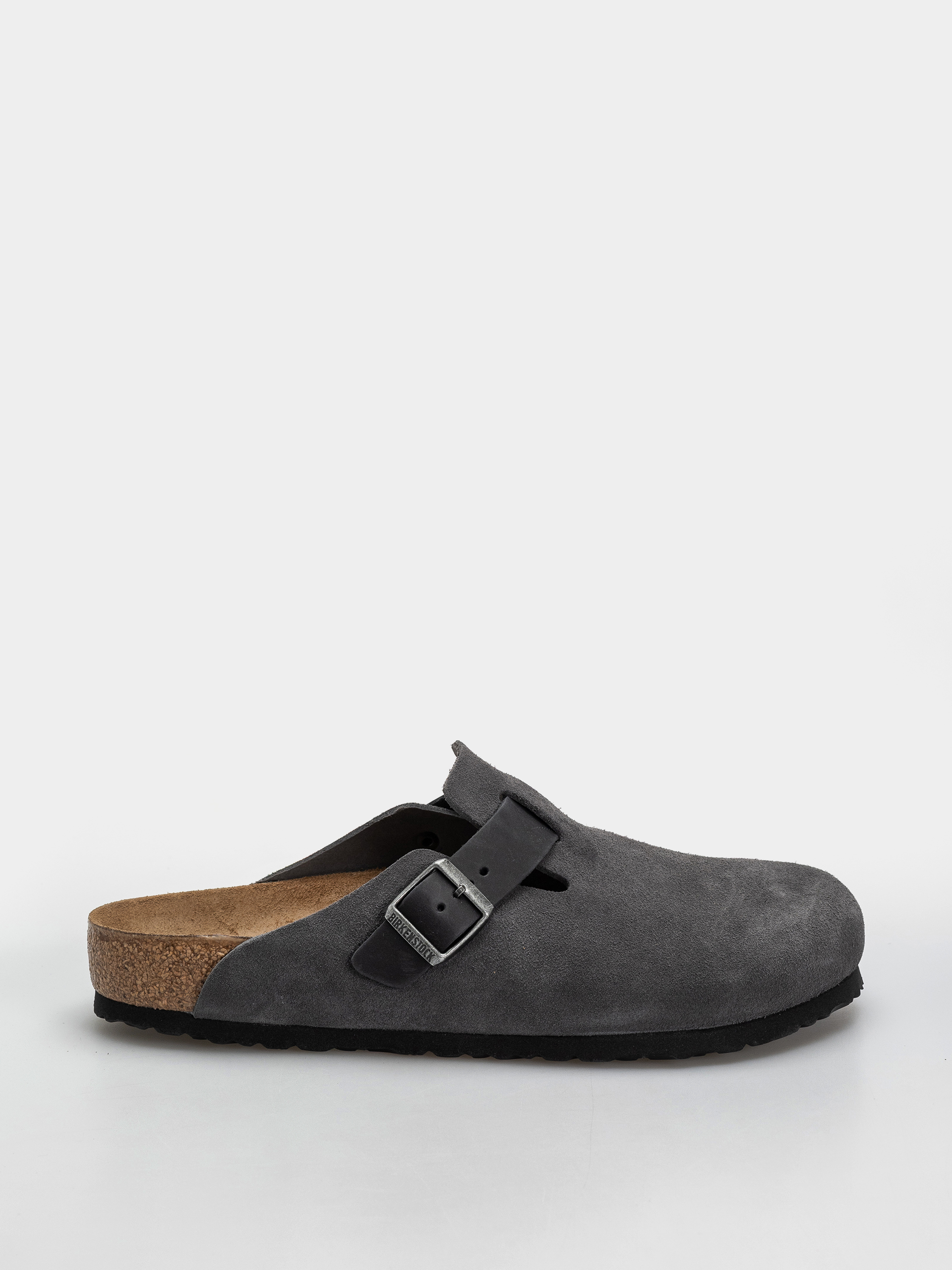 Plážovky Birkenstock Boston Mixed Leather Regular (charcoal)