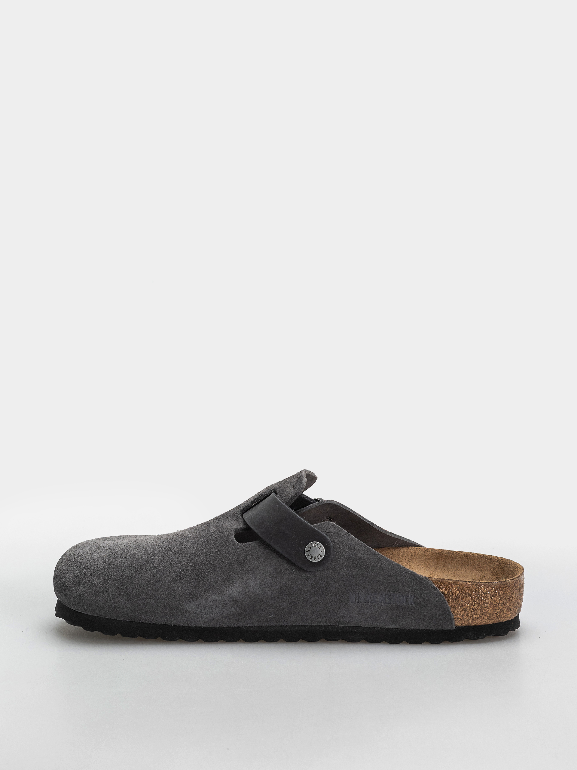 Plážovky Birkenstock Boston Mixed Leather Regular (charcoal)