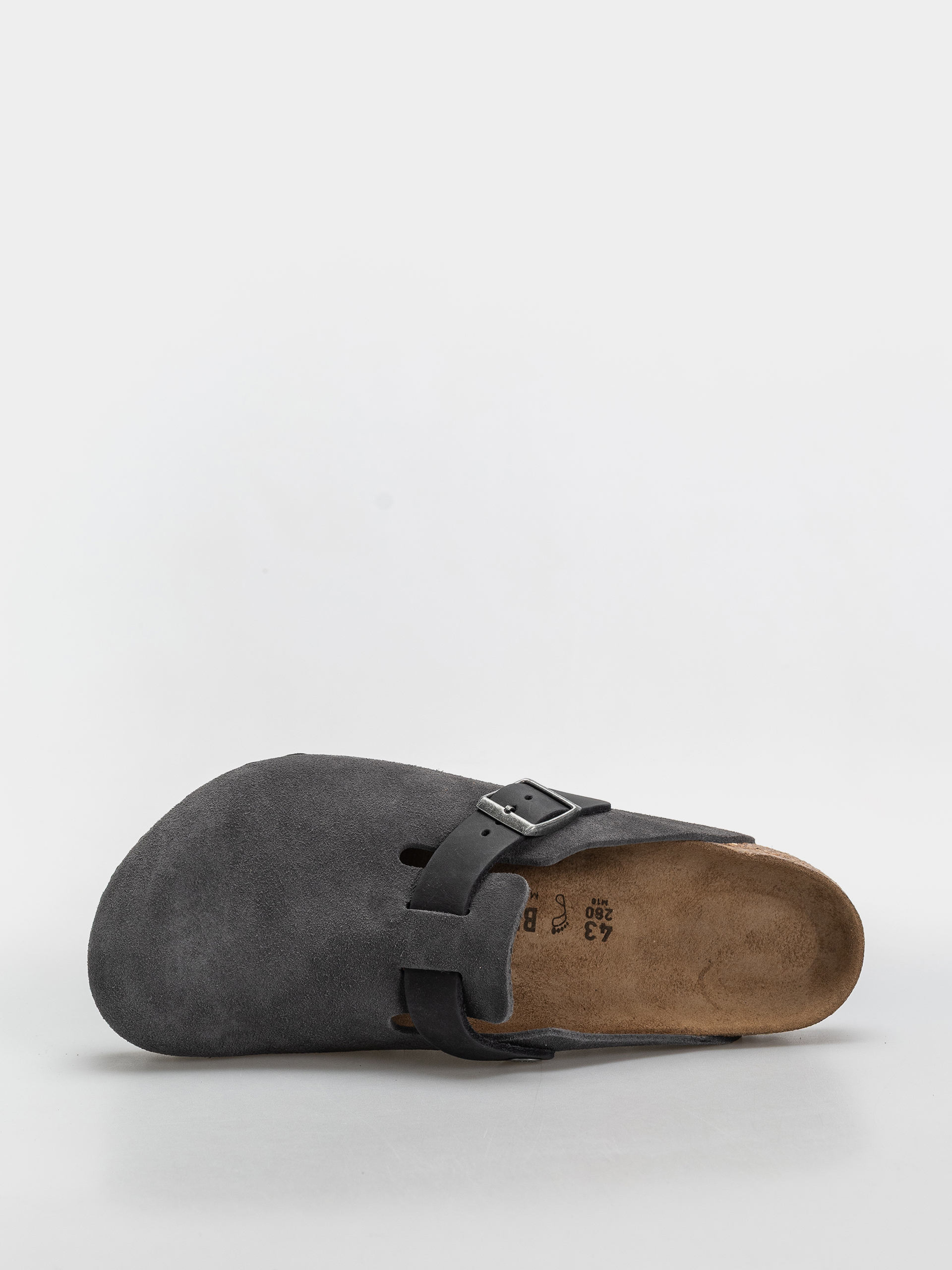 Plážovky Birkenstock Boston Mixed Leather Regular (charcoal)
