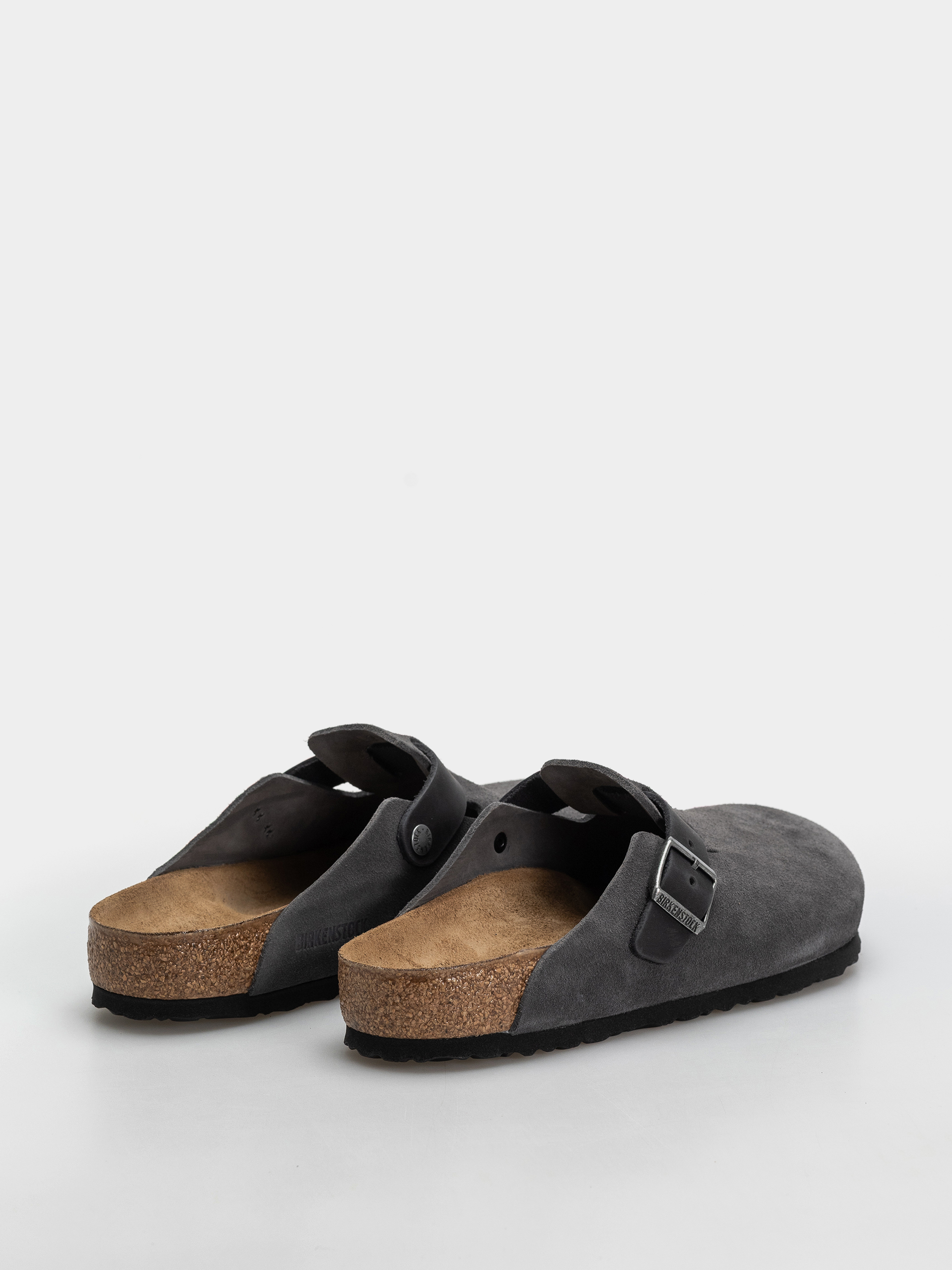 Plážovky Birkenstock Boston Mixed Leather Regular (charcoal)