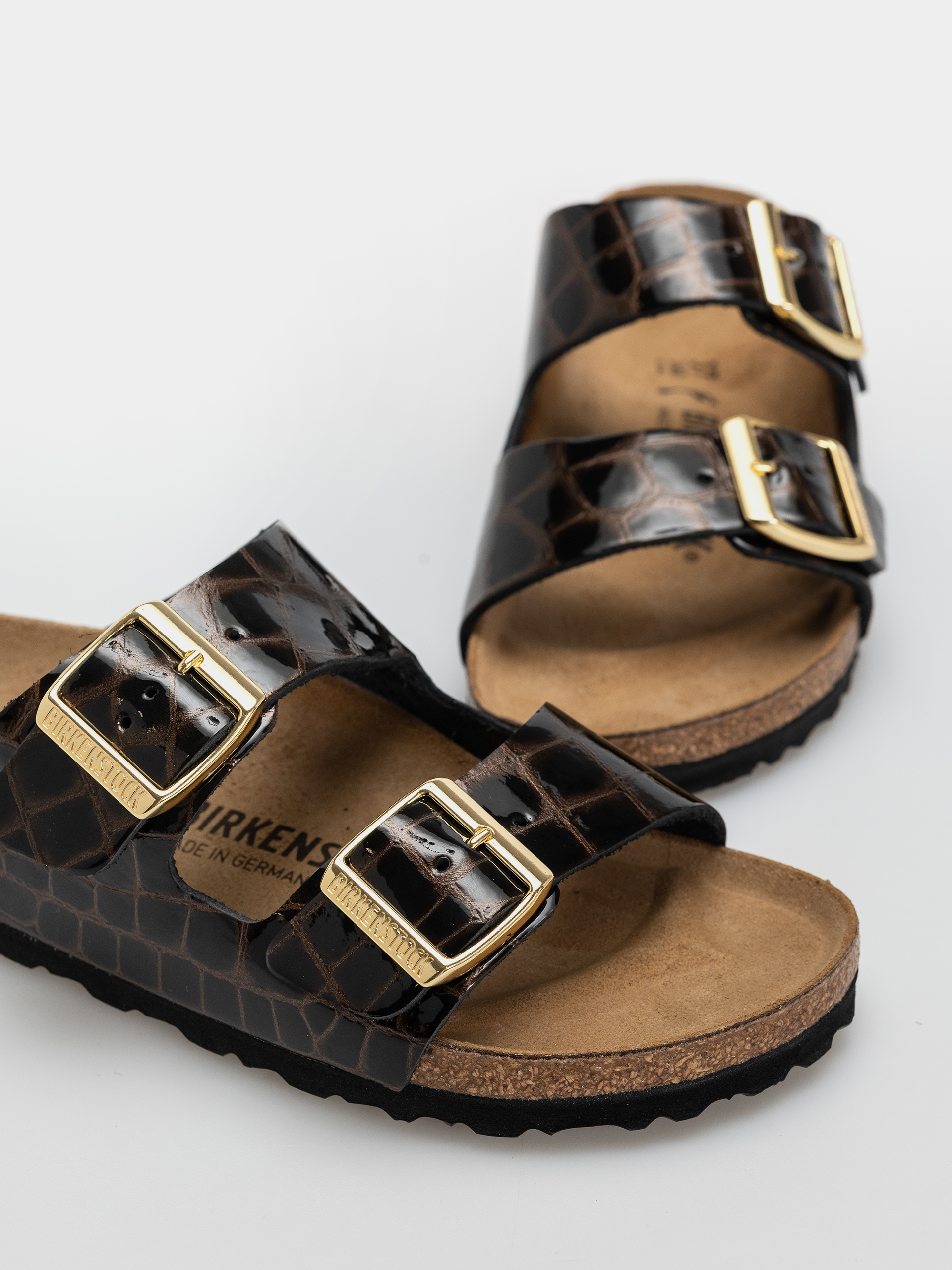 Plážovky Birkenstock Arizona Leather Narrow Wmn (emboss leather black)