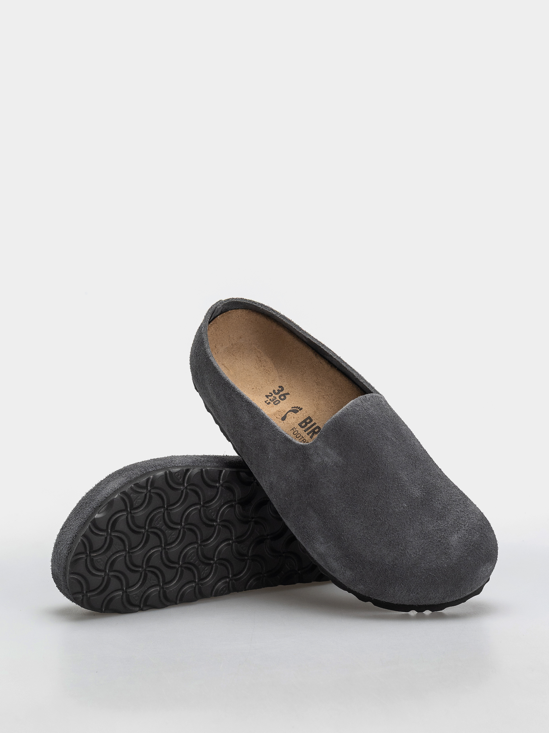 Plážovky Birkenstock Amsterdam Wrapped Suede Leather Narrow (charcoal)