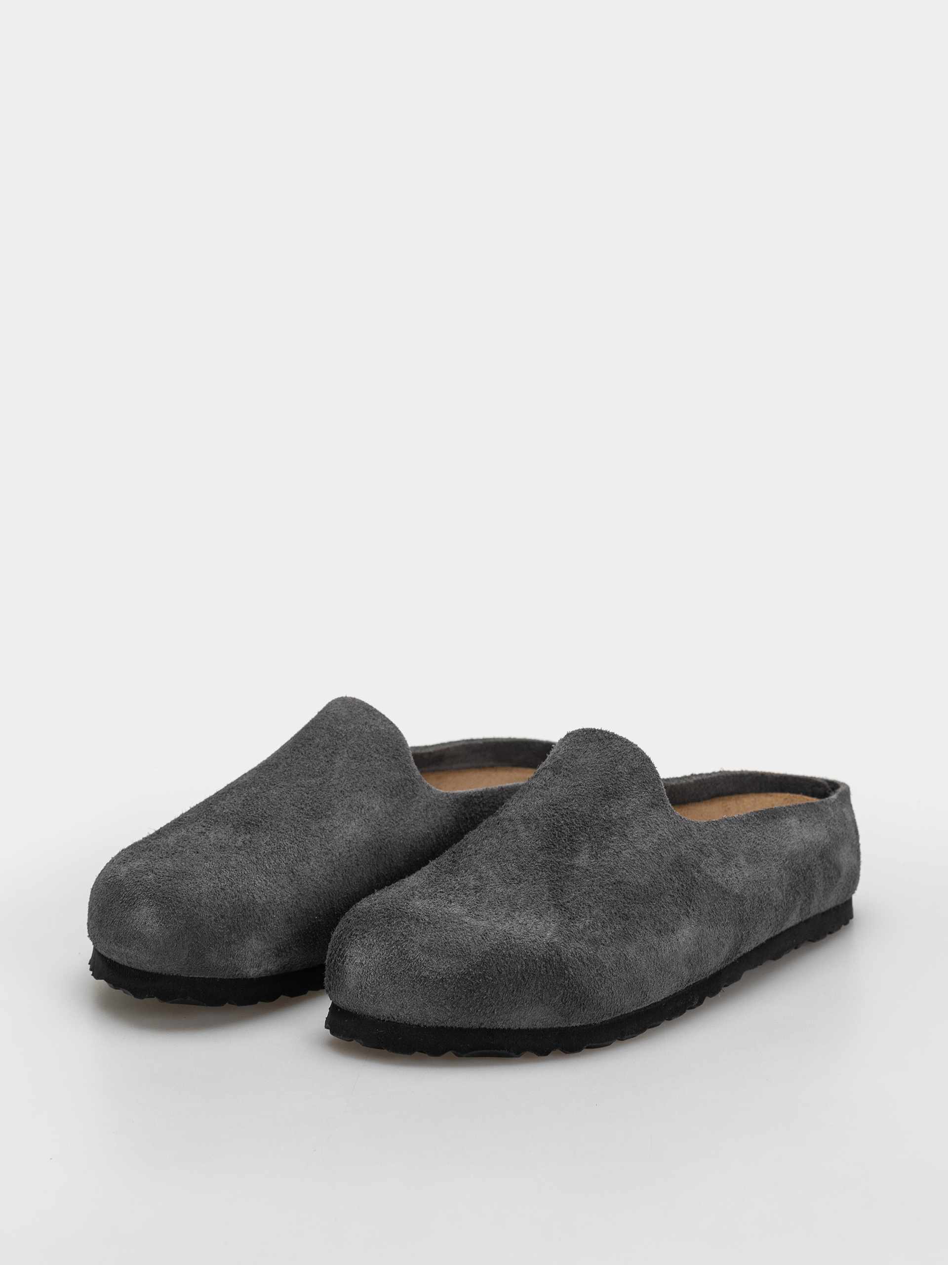 Plážovky Birkenstock Amsterdam Wrapped Suede Leather Narrow (charcoal)
