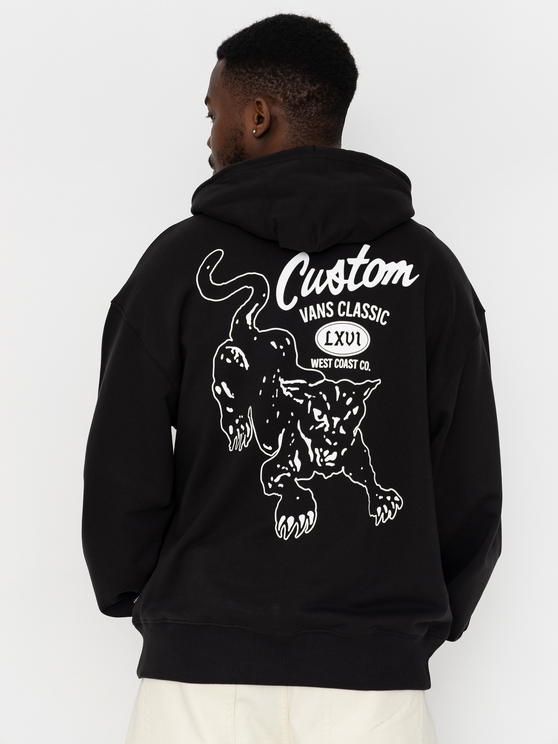 Mikina s kapucí Vans Custom Cat HD (black)