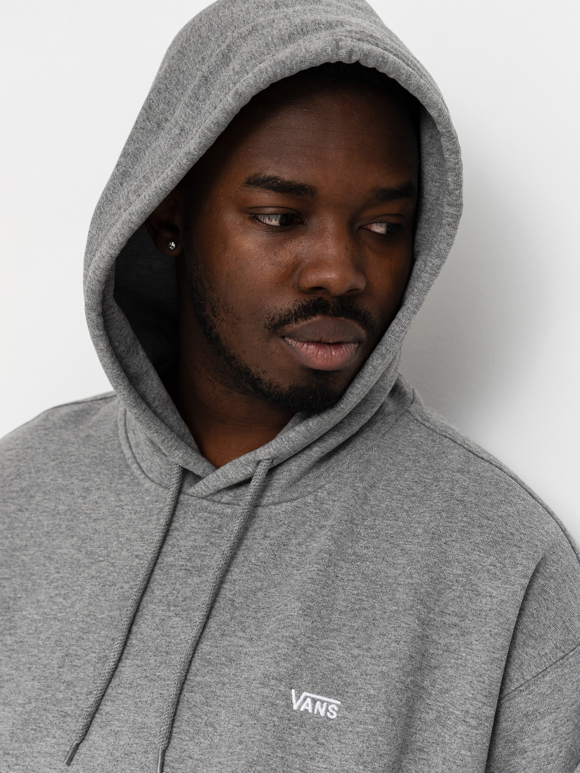 Mikina s kapucí Vans Left Chest II HD (cement heather)
