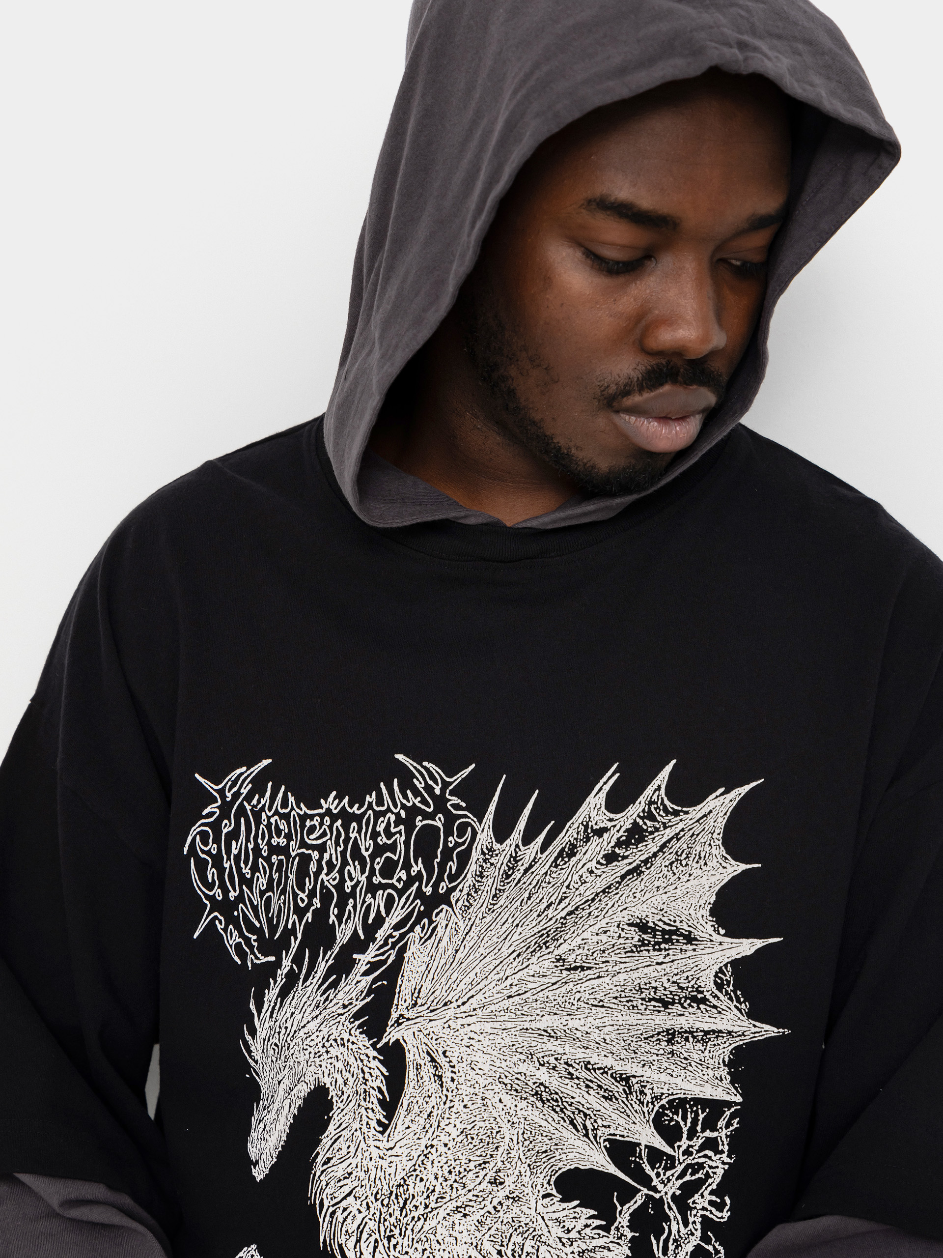 Mikina s kapucí Wasted Paris Balaur Age HD (black/old black)