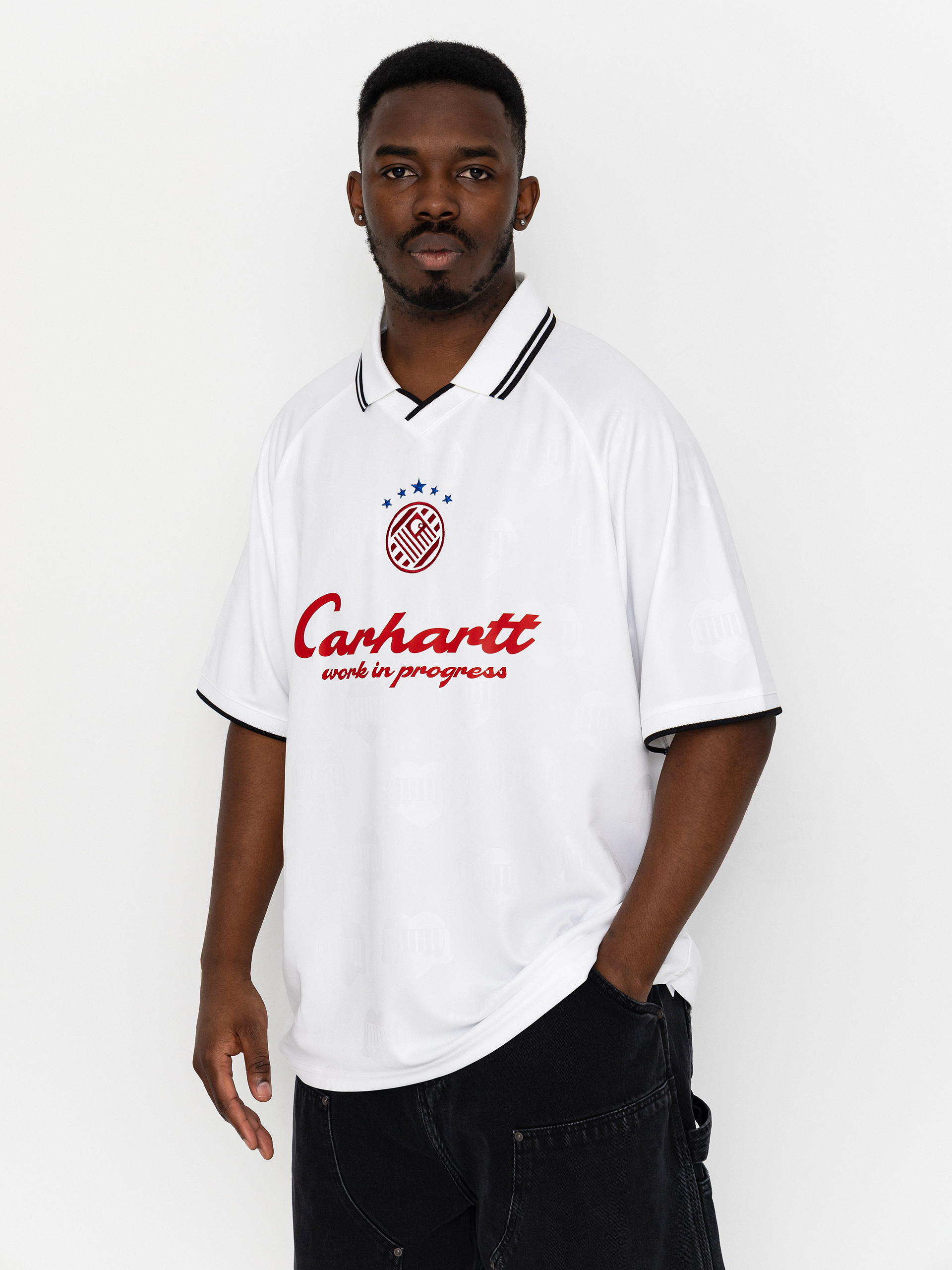 Tričko Carhartt WIP Terrace Football (heart train jacquard white)