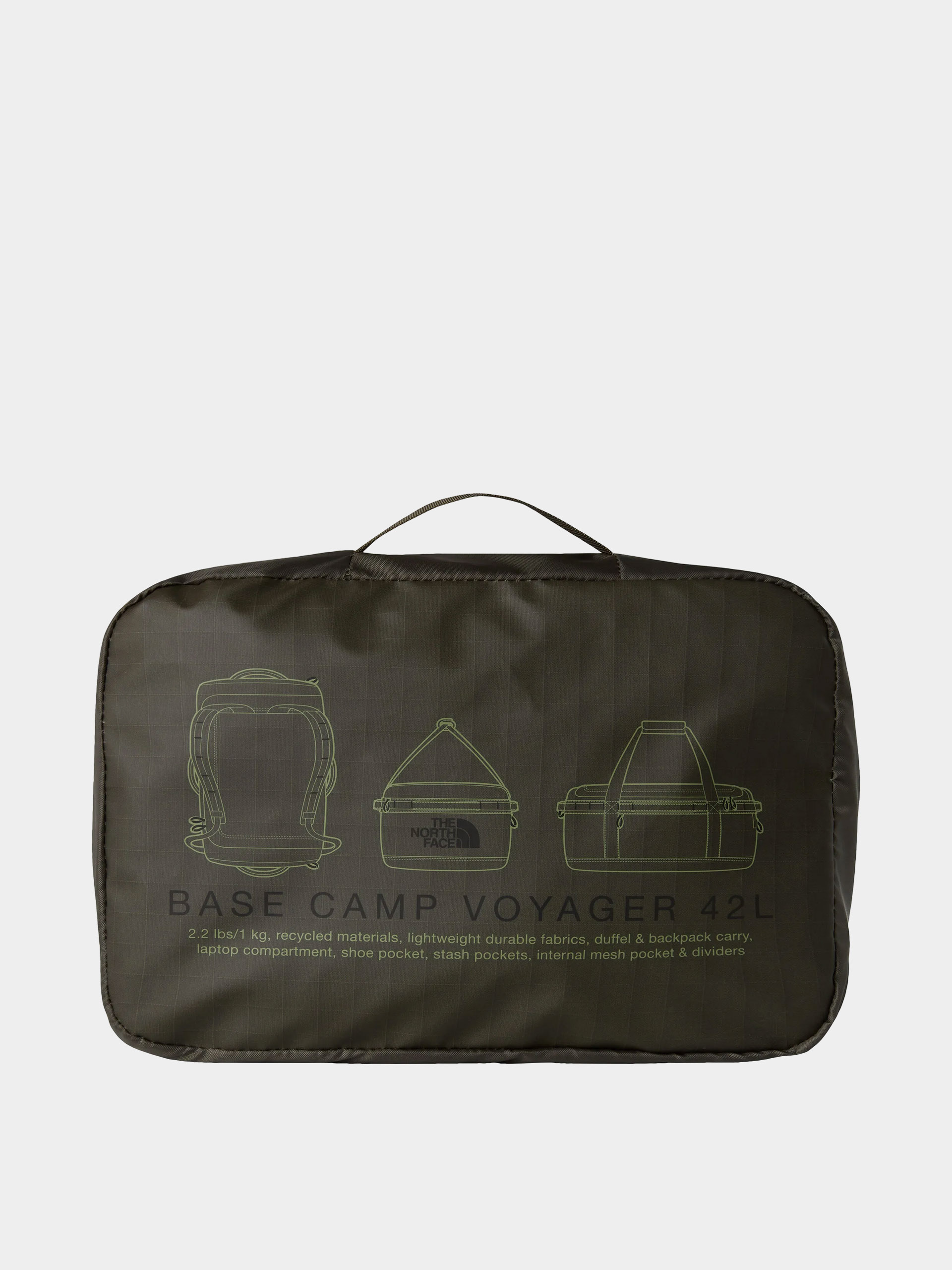 Taška The North Face Base Camp Voyager Duffel 42L (new taupe green/tnf black)