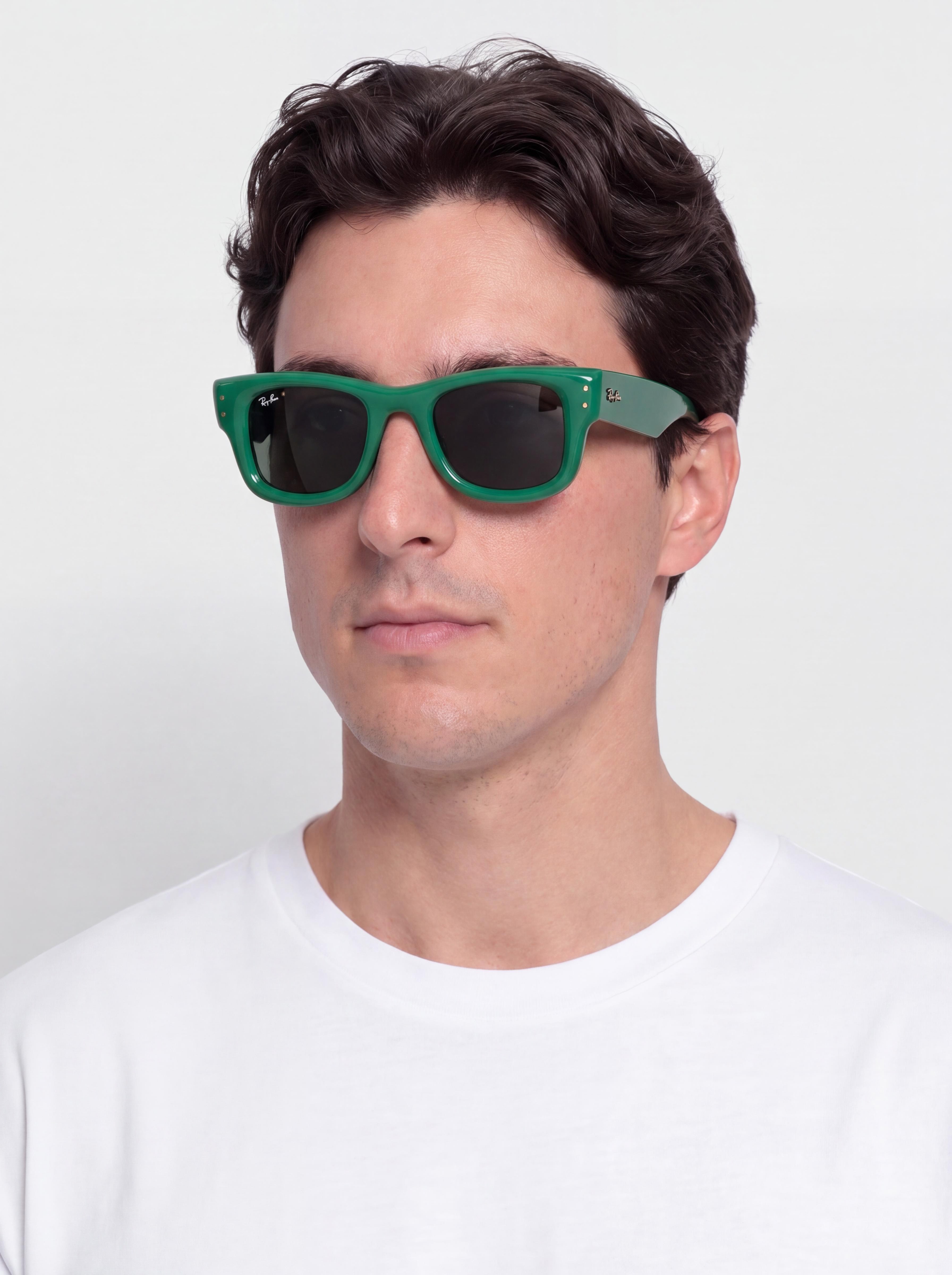 Sluneu010dnu00ed bru00fdle Ray-Ban Wayfarer Puffer (polerowany zielony/ultra czarny)