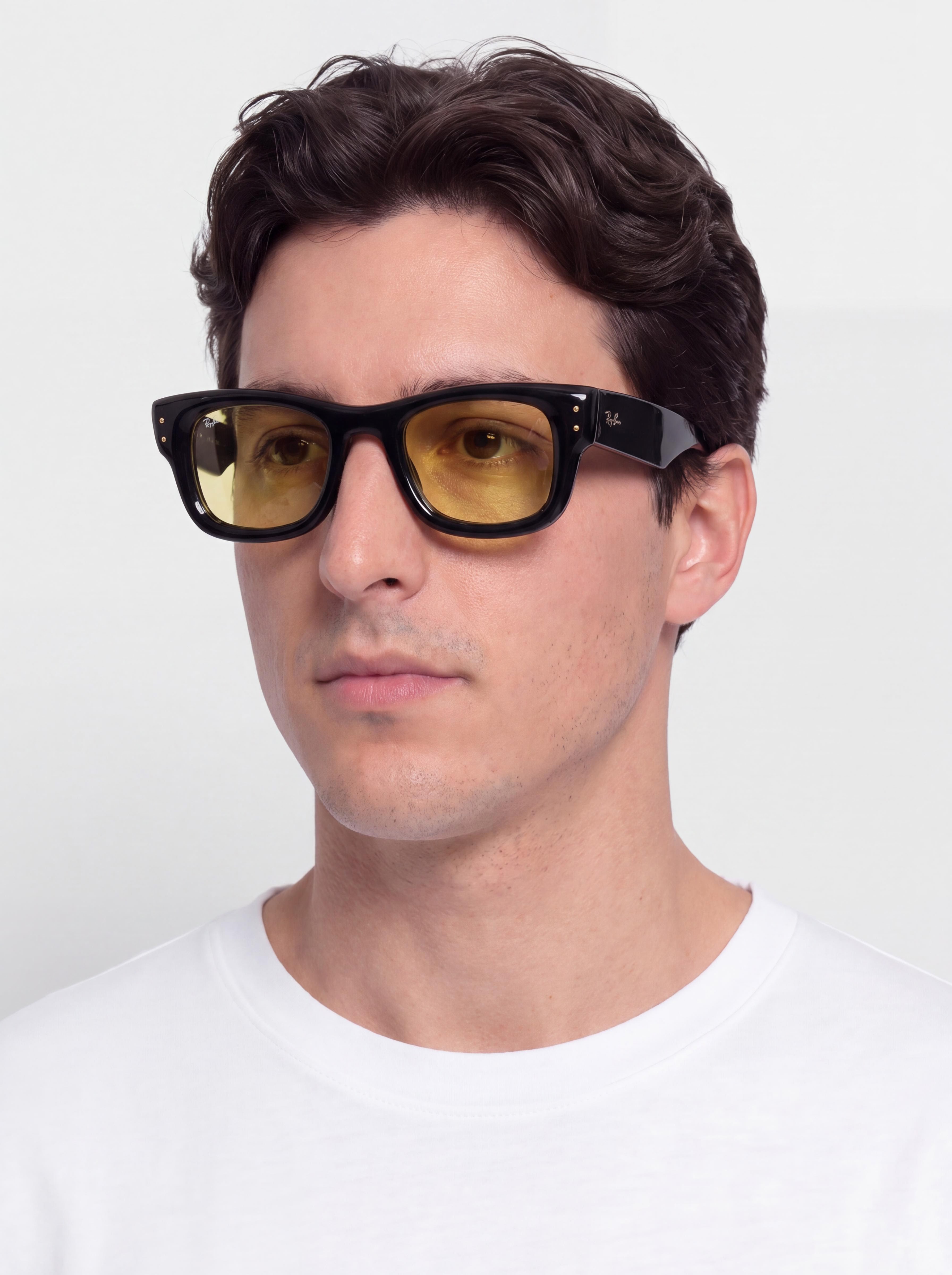 Sluneční brýle Ray-Ban Wayfarer Puffer (polerowany czarny/żółty)