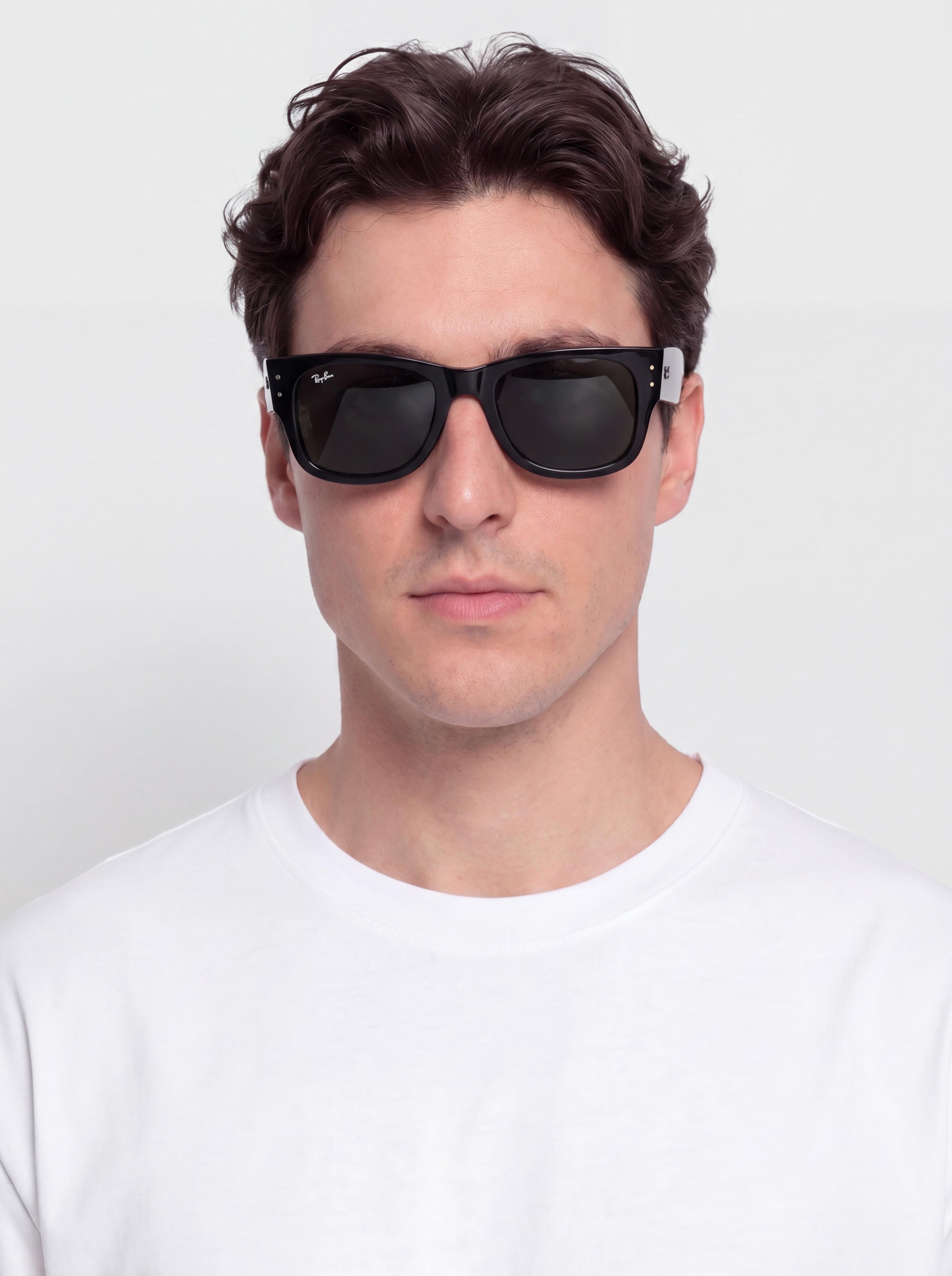 Sluneční brýle Ray-Ban Mega Wayfarer (polerowany czarny/zielony)