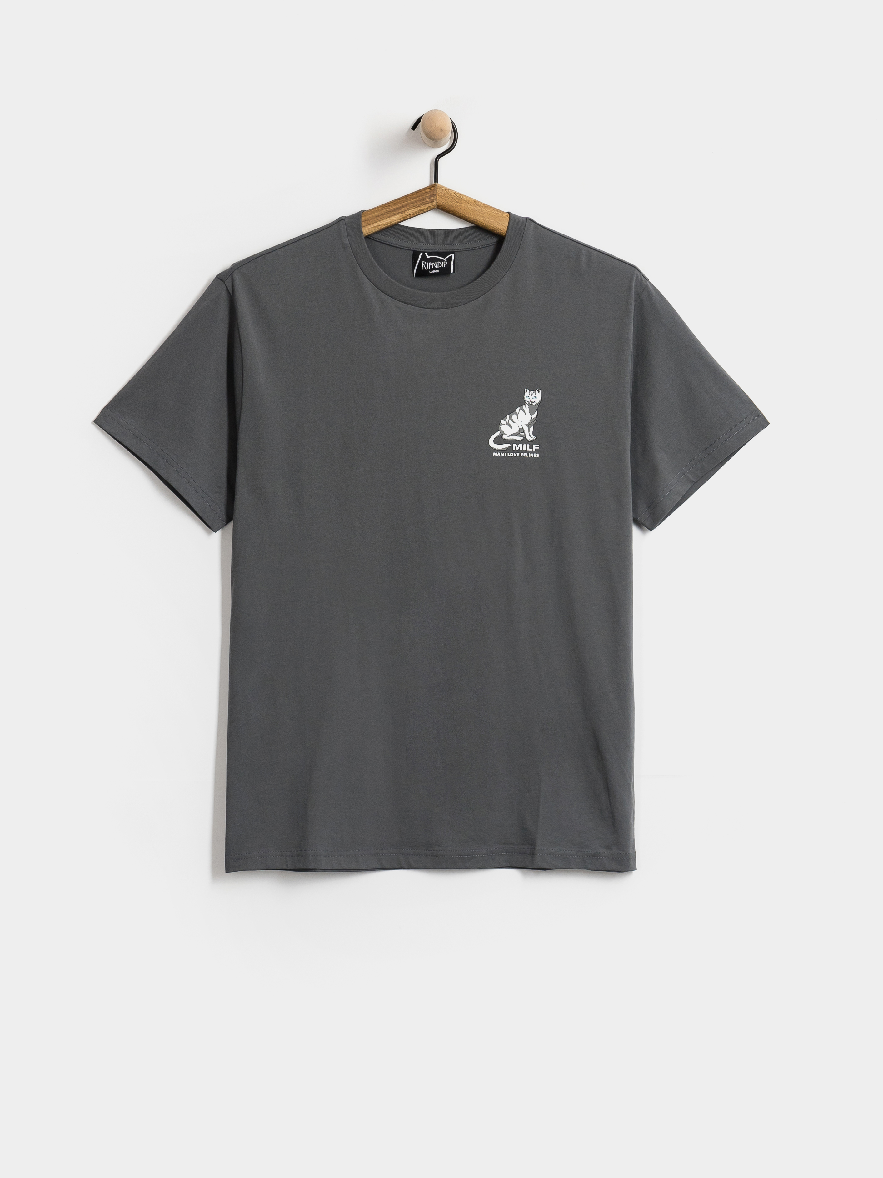 Tričko RipNDip Man I Love Felines (charcoal)