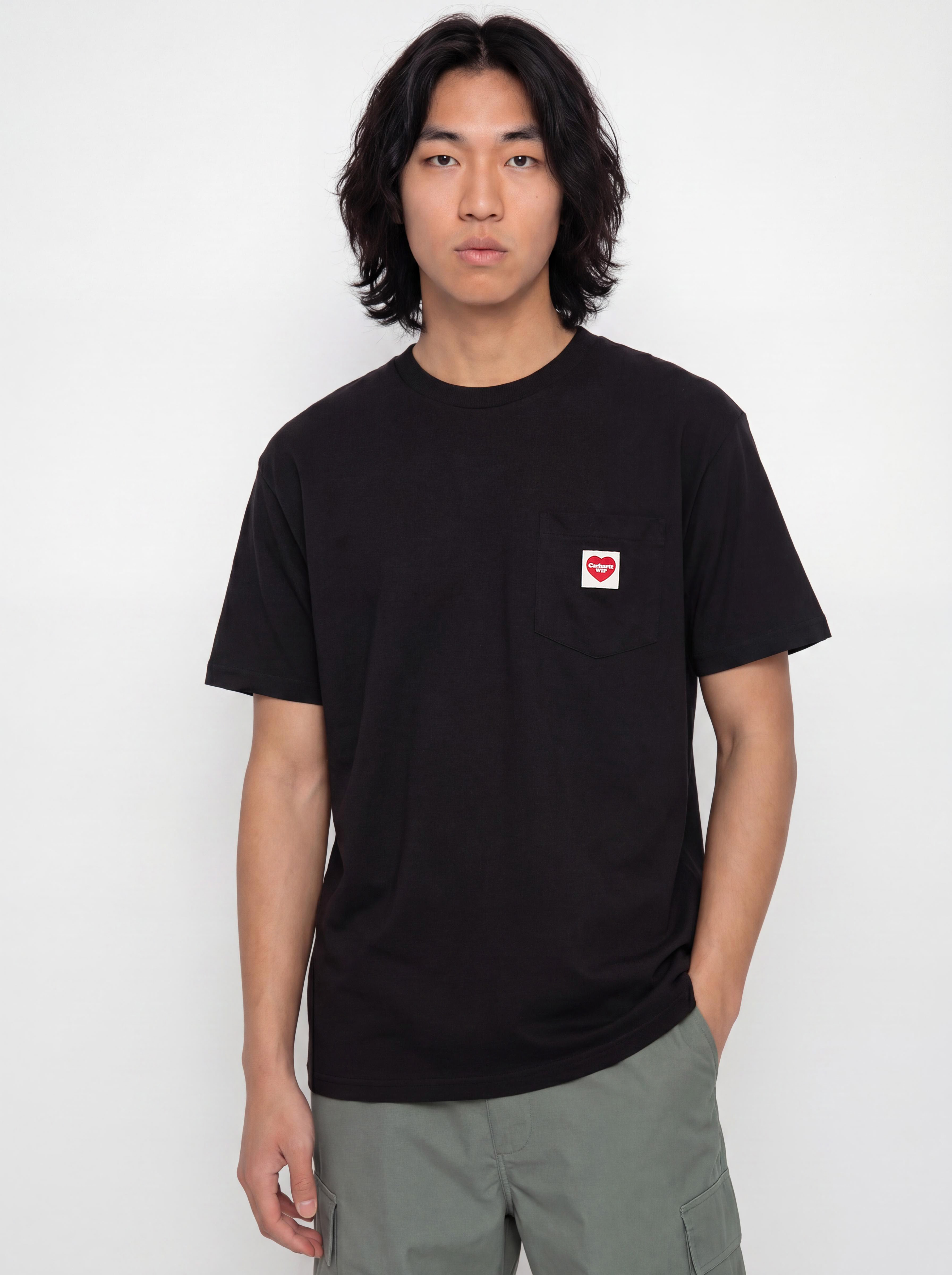 Tričko Carhartt WIP Pocket Heart (black/red)