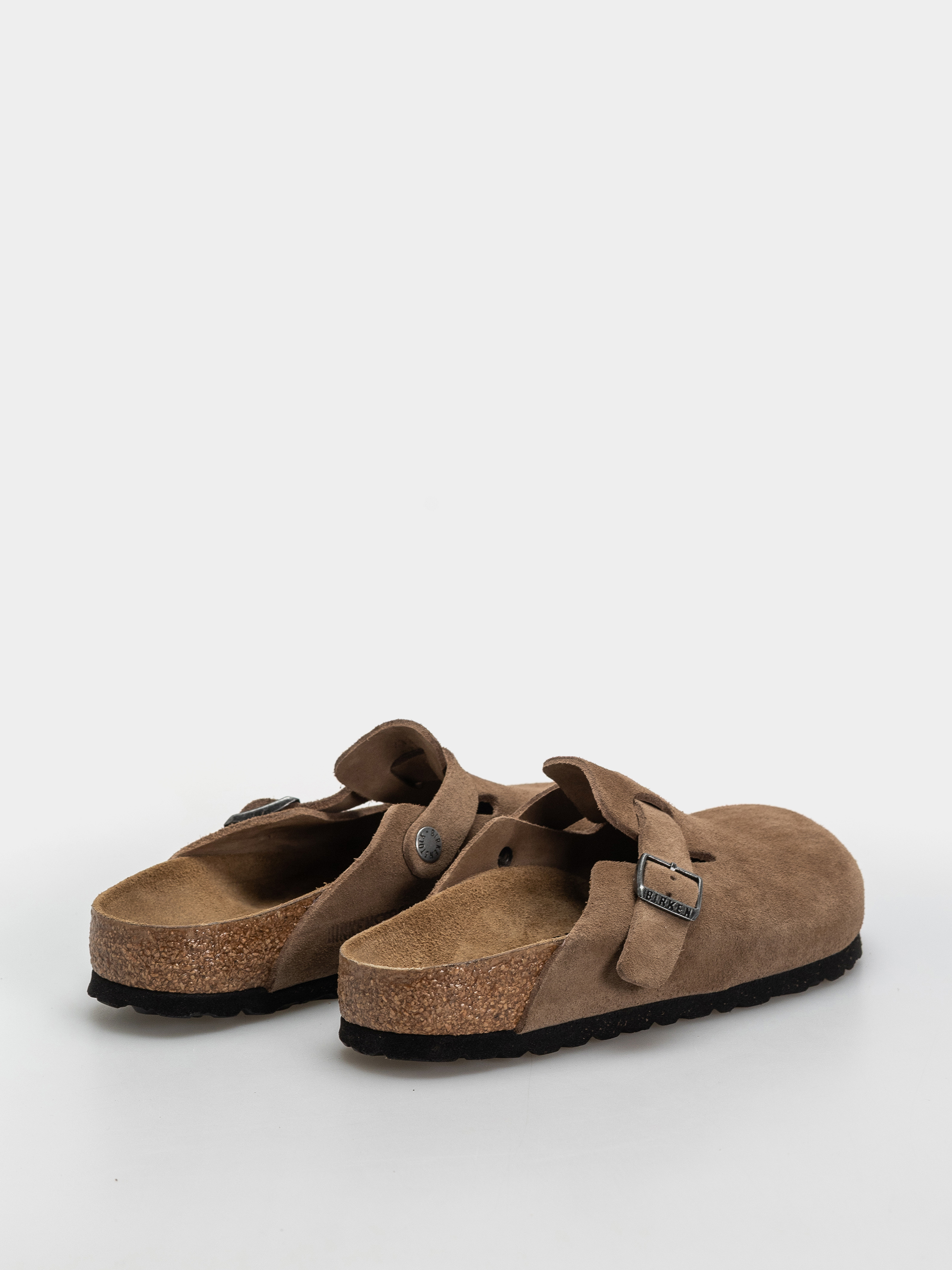 Plážovky Birkenstock Boston Suede Leather Narrow (dark tea)