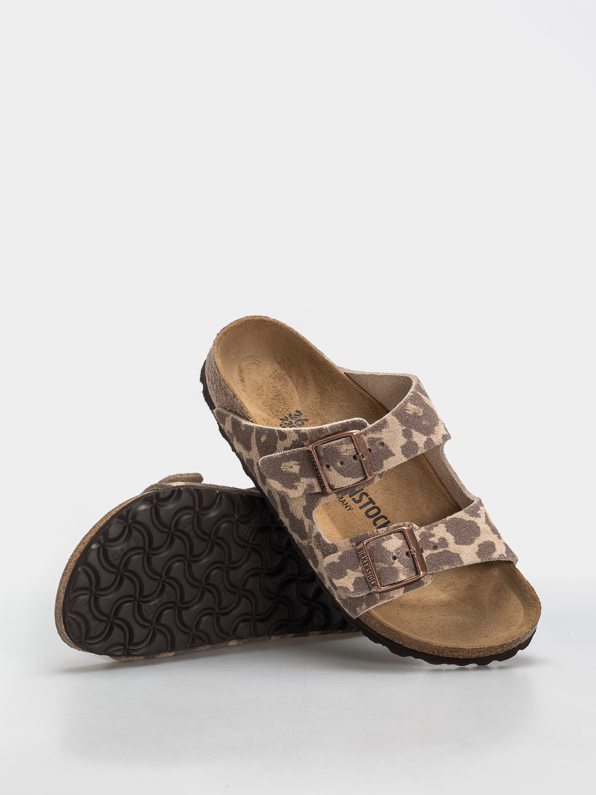Plážovky Birkenstock Arizona Suede Leather Narrow (leo sandcastle)