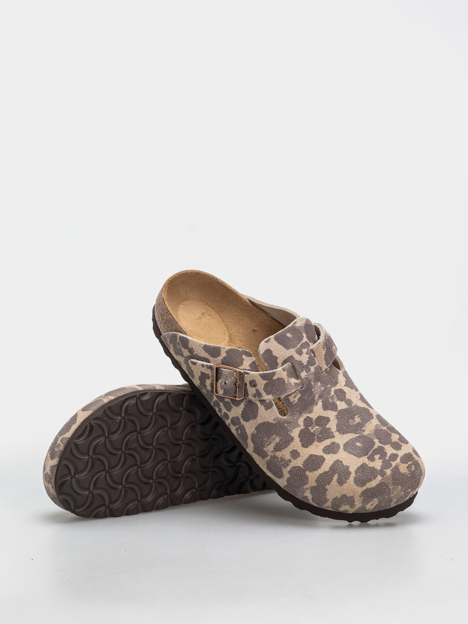 Plážovky Birkenstock Boston Suede Leather Narrow (leo sandcastle)