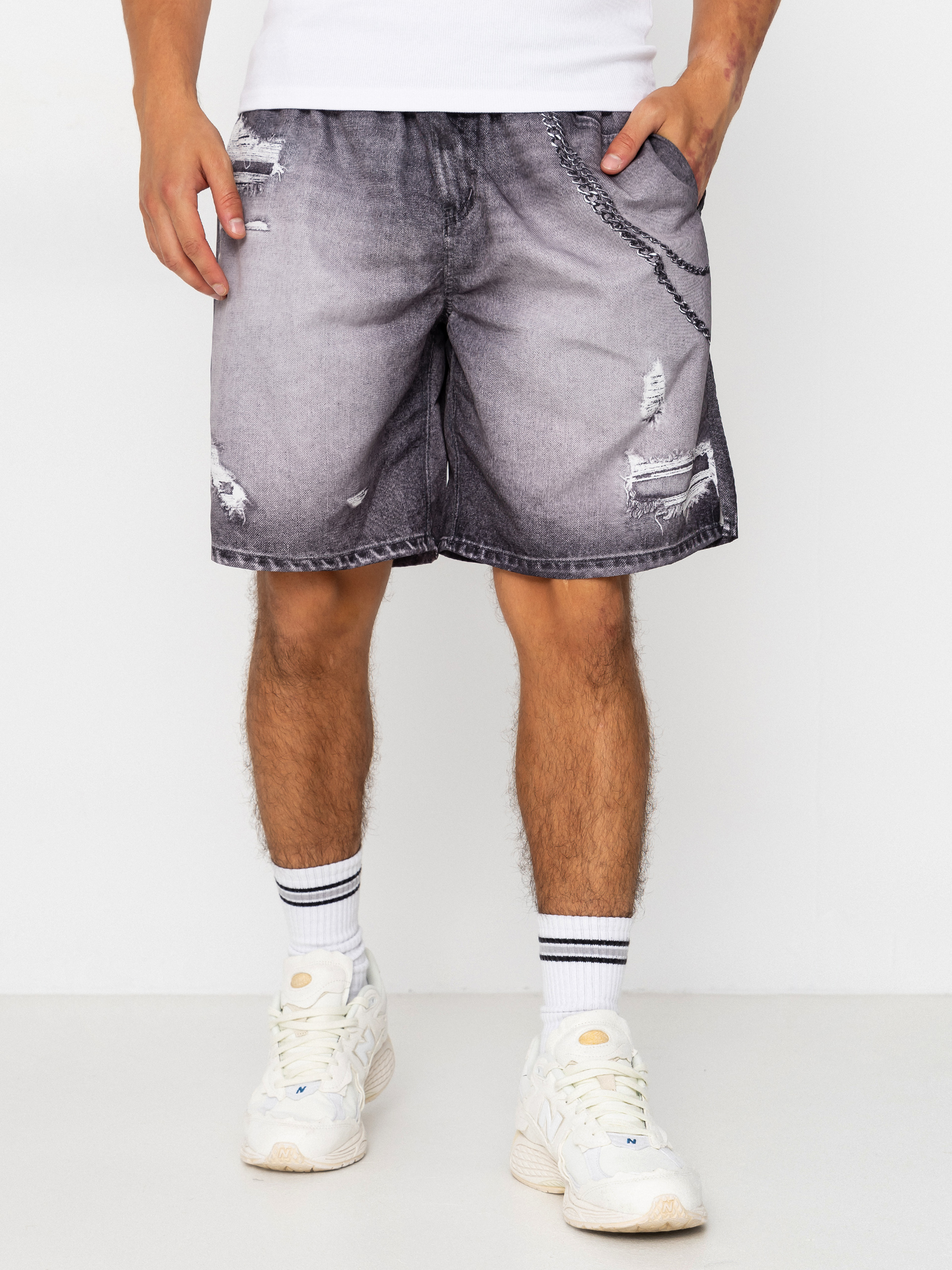 Kraťasy Wasted Paris Destroy Trompe L'Oeil Swimsuit (faded black)