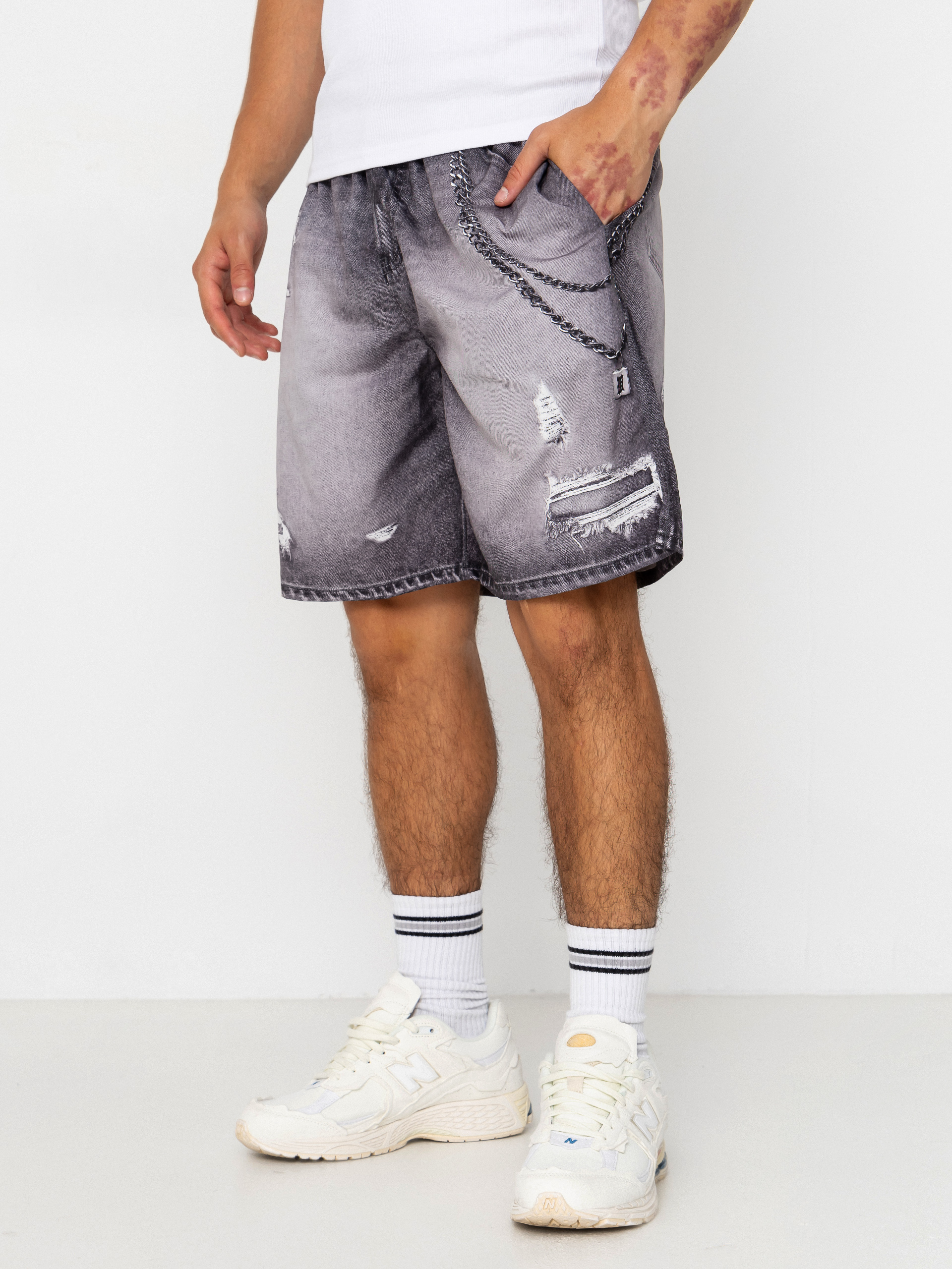 Kraťasy Wasted Paris Destroy Trompe L'Oeil Swimsuit (faded black)
