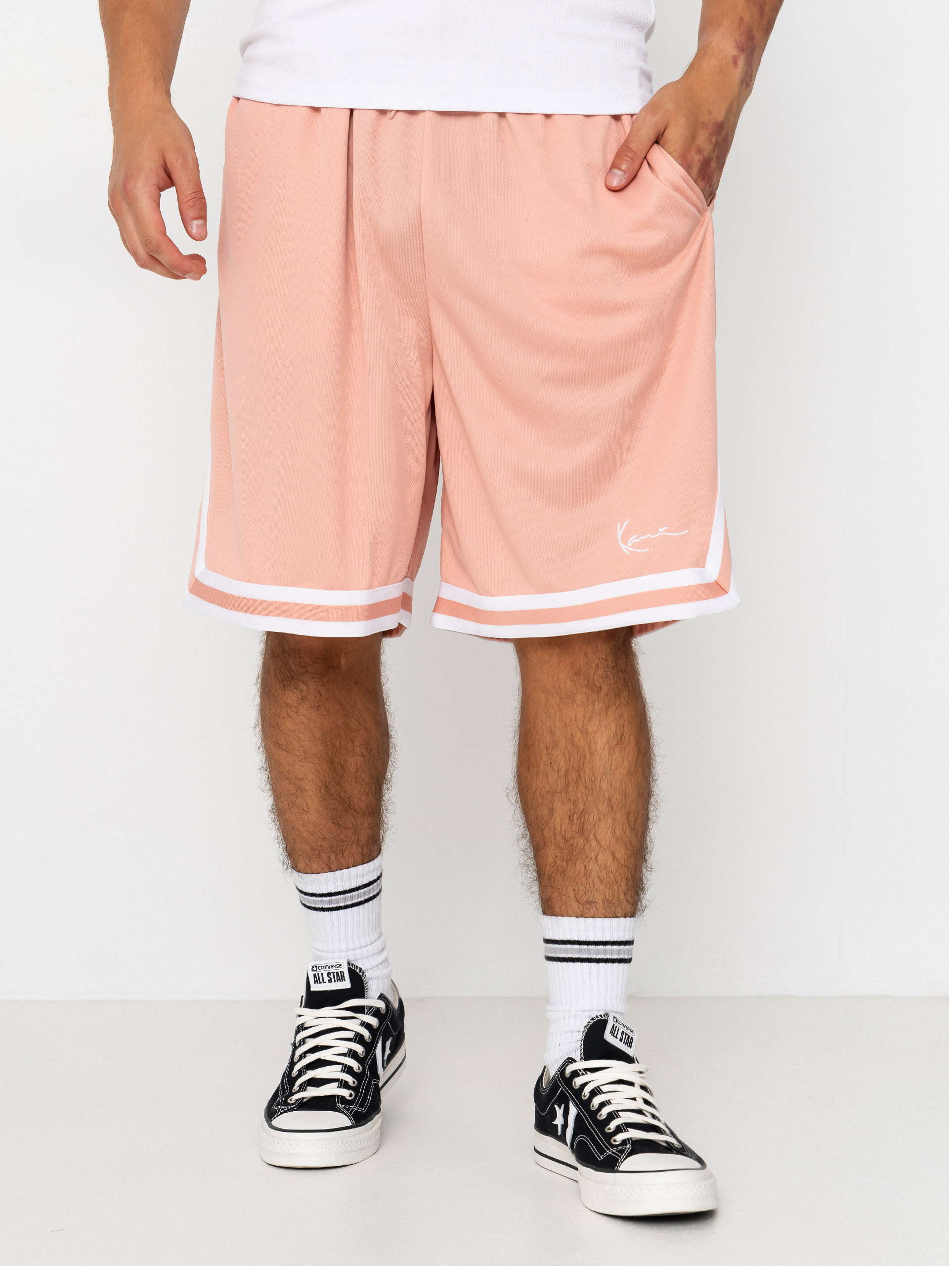 Kraťasy Karl Kani Small Signature Essential Mesh (pink)