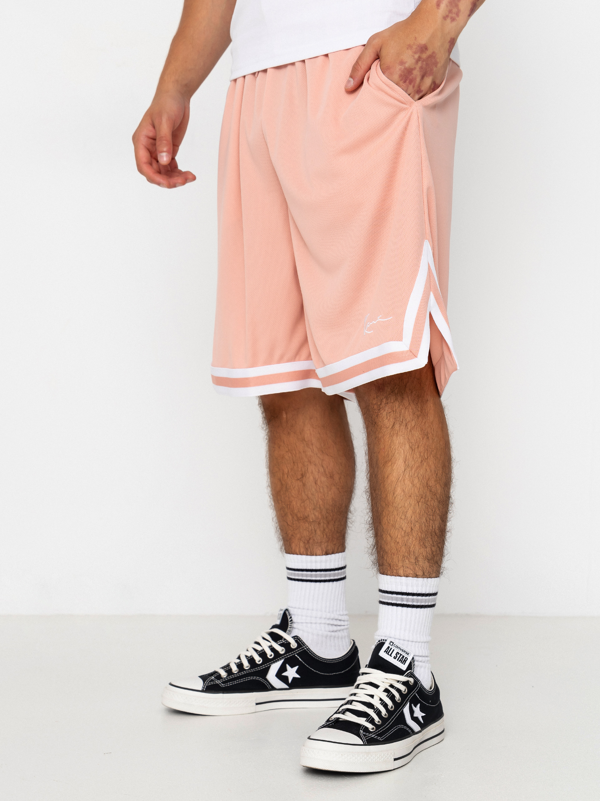 Kraťasy Karl Kani Small Signature Essential Mesh (pink)