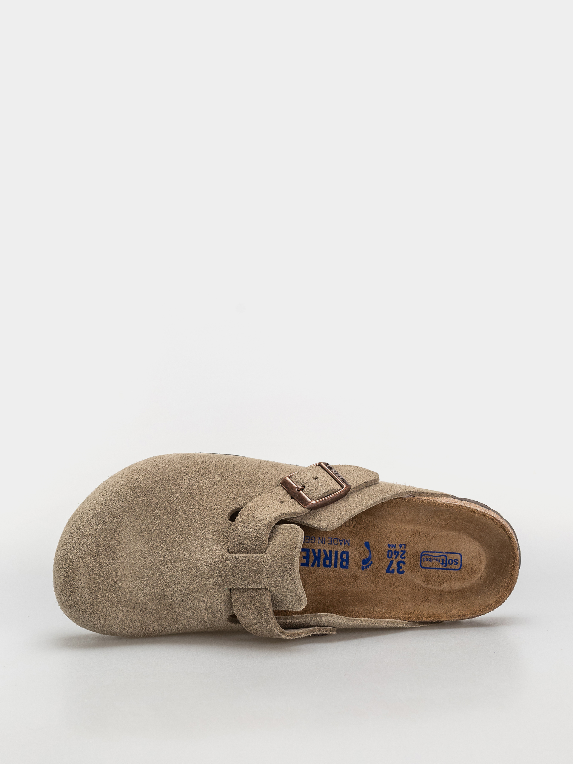 Plážovky Birkenstock Boston Soft Footbed Suede Leather Narrow (taupe)
