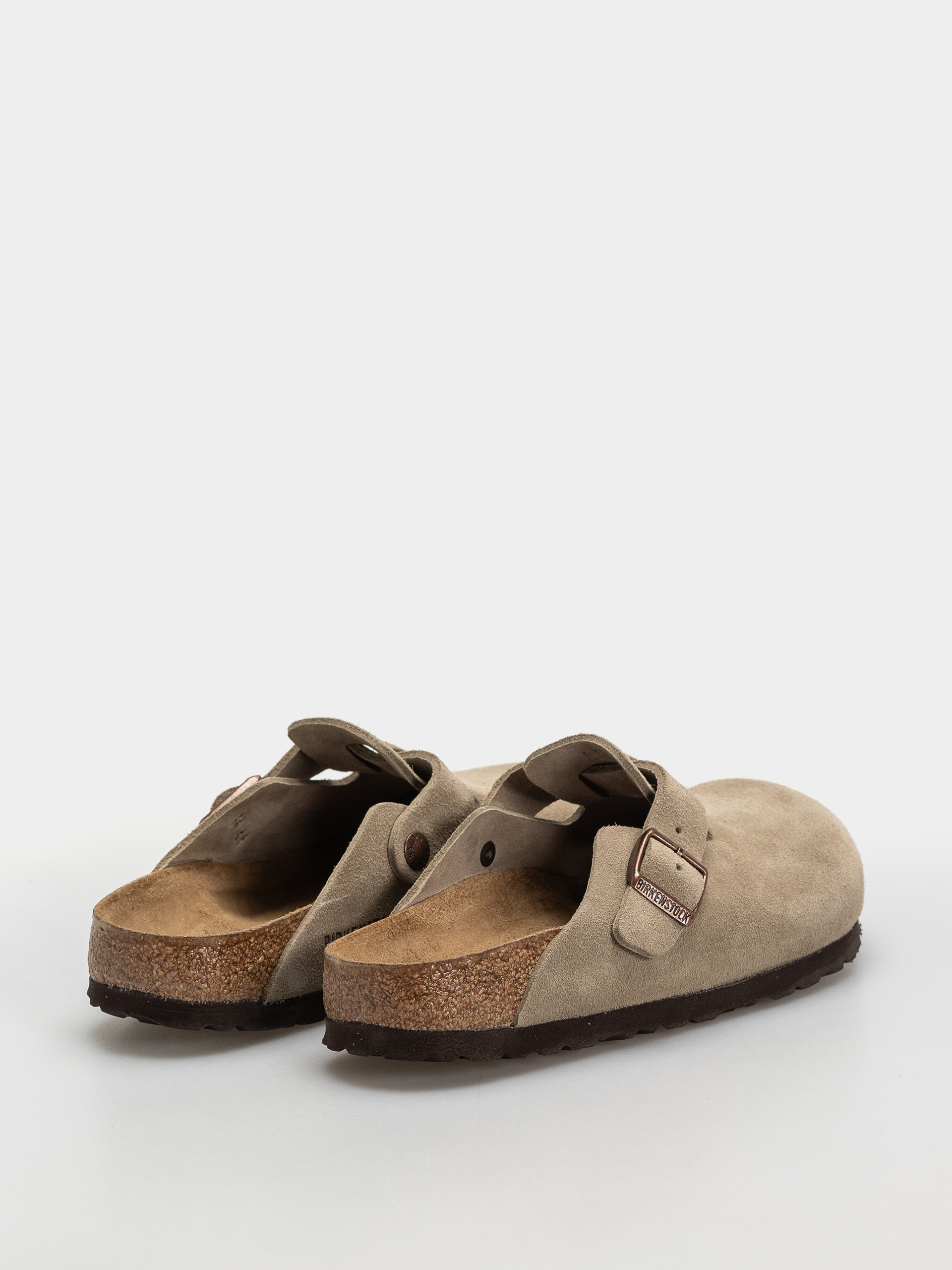 Plážovky Birkenstock Boston Soft Footbed Suede Leather Narrow (taupe)