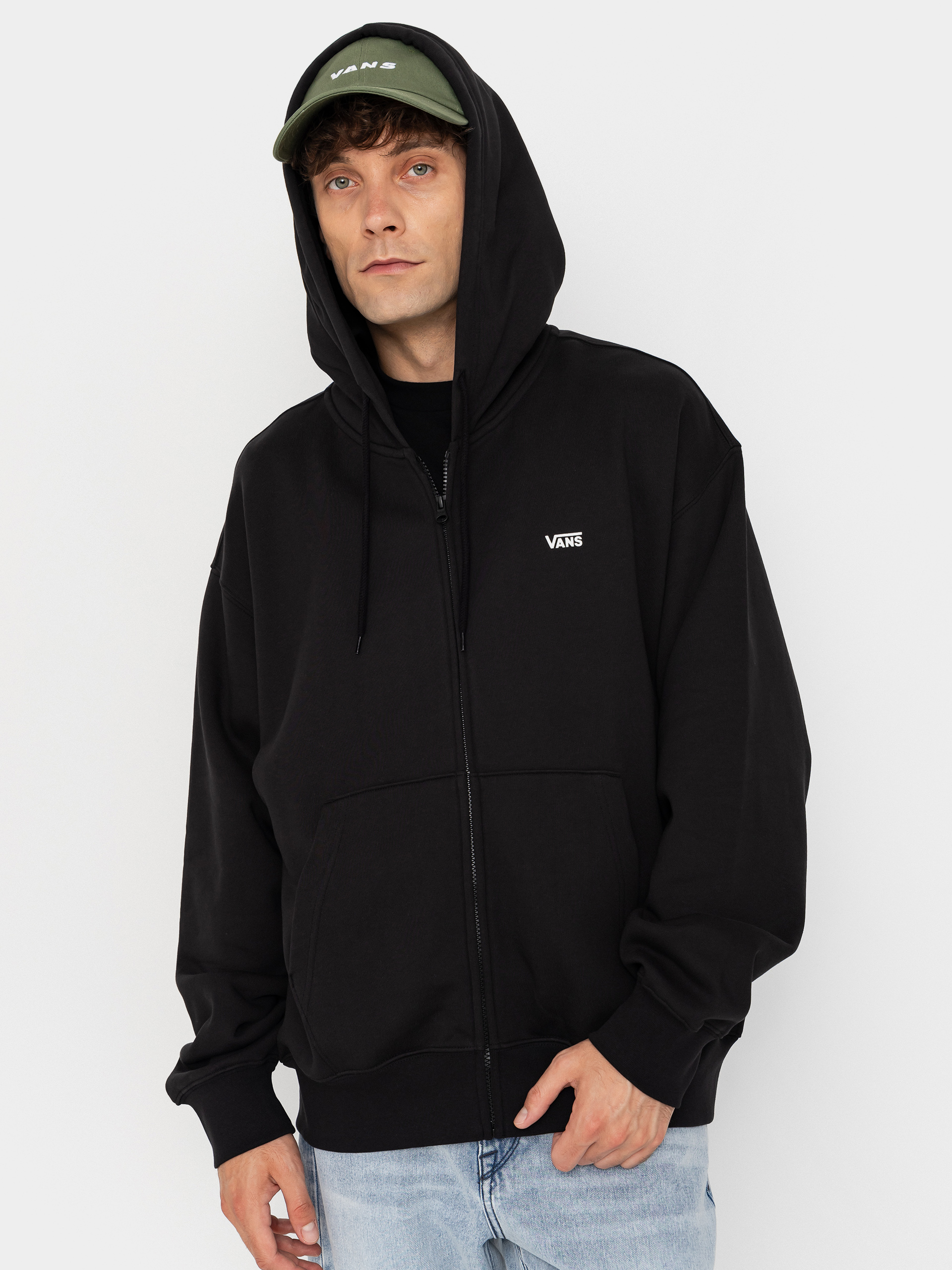 Mikina s kapucí Vans Left Chest ZHD (black)