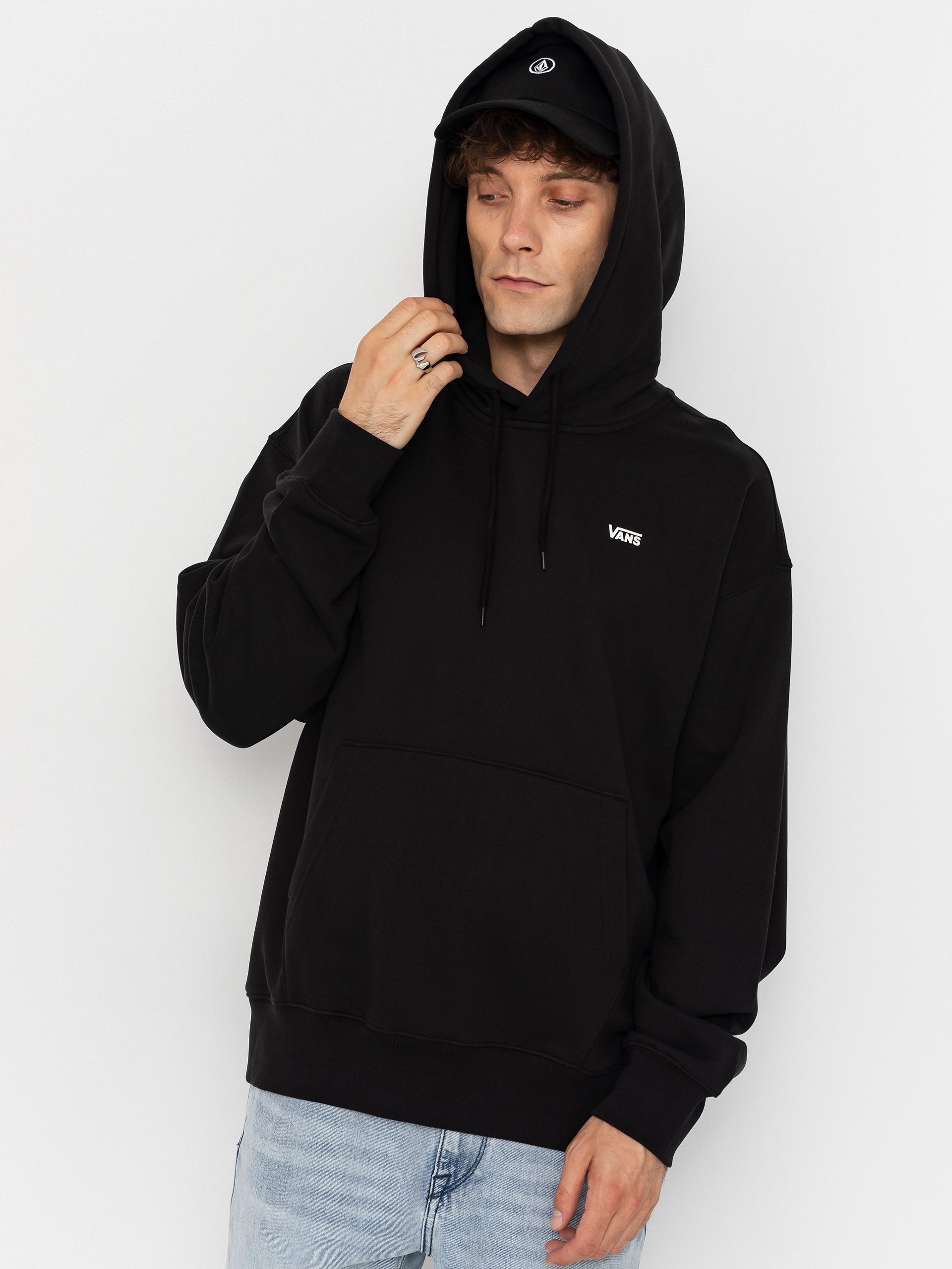 Mikina s kapucí Vans Left Chest HD (black)
