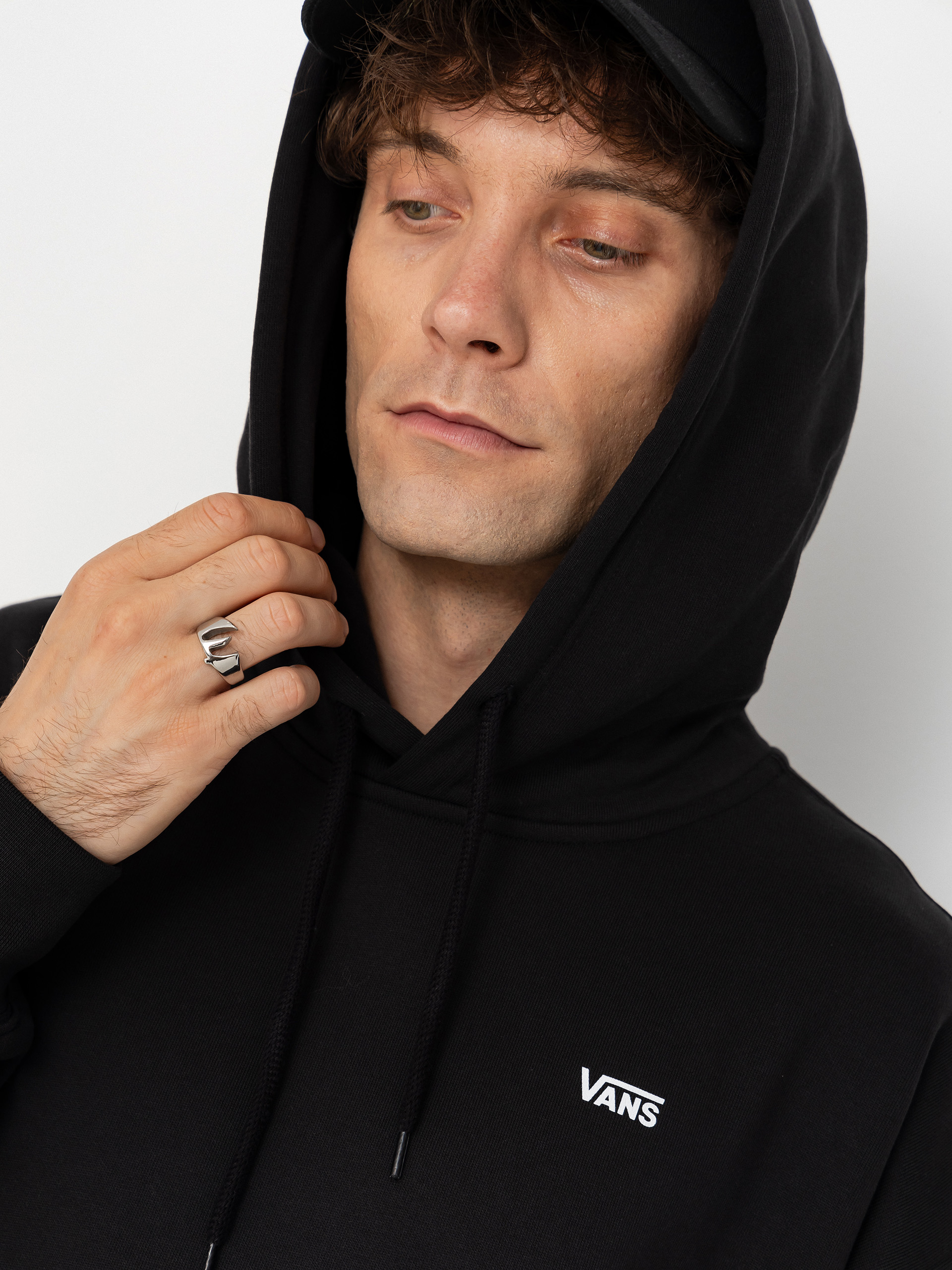 Mikina s kapucí Vans Left Chest HD (black)