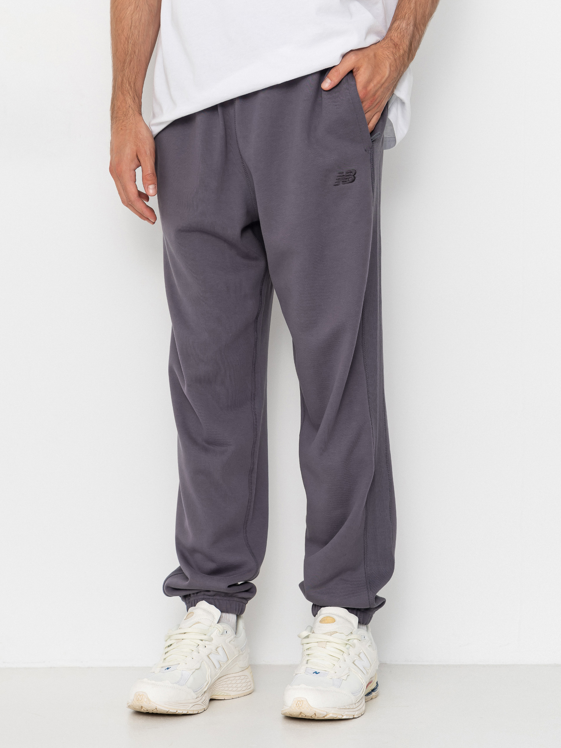 Kalhoty New Balance Athletics French Terry Jogger (neptune grey)