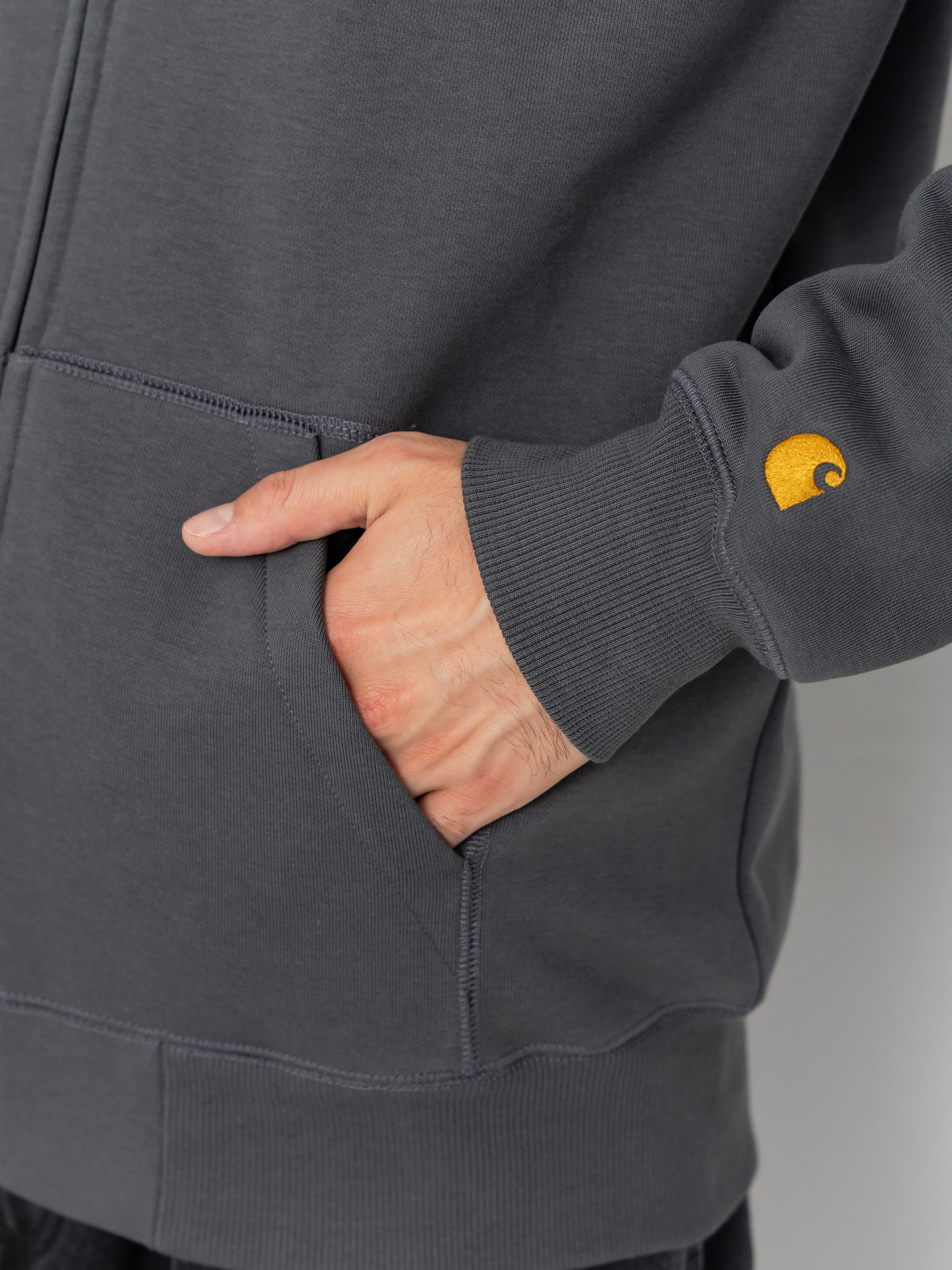 Mikina s kapucí Carhartt WIP Chase ZHD (styx/gold)
