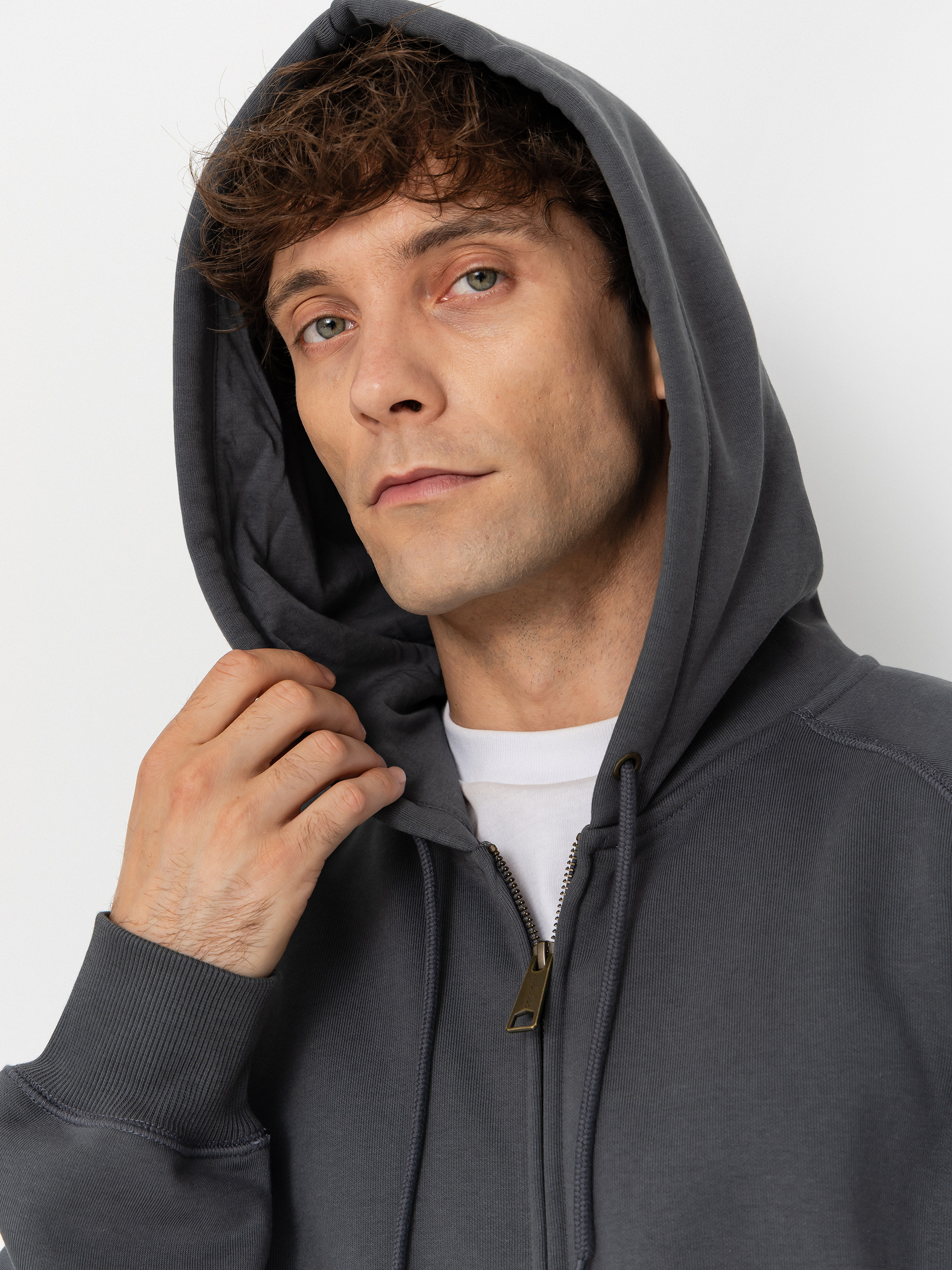 Mikina s kapucí Carhartt WIP Chase ZHD (styx/gold)