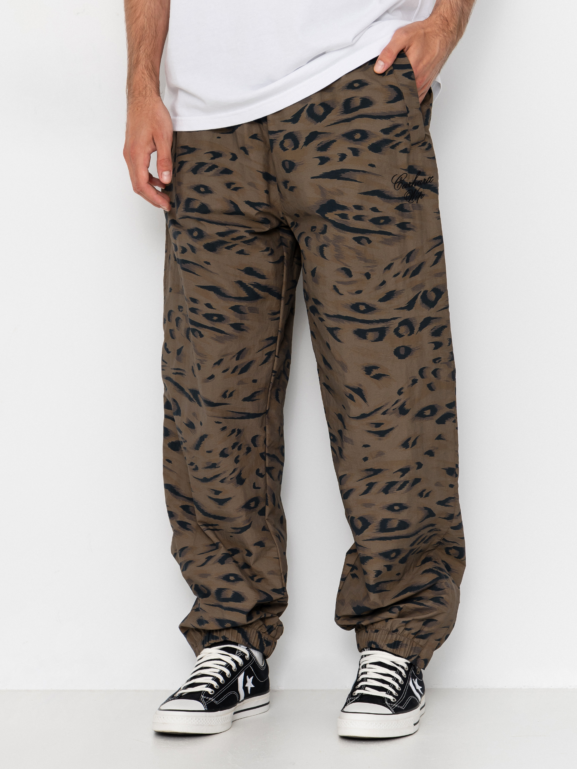 Kalhoty Carhartt WIP Travon (duck feather print cypress/black)