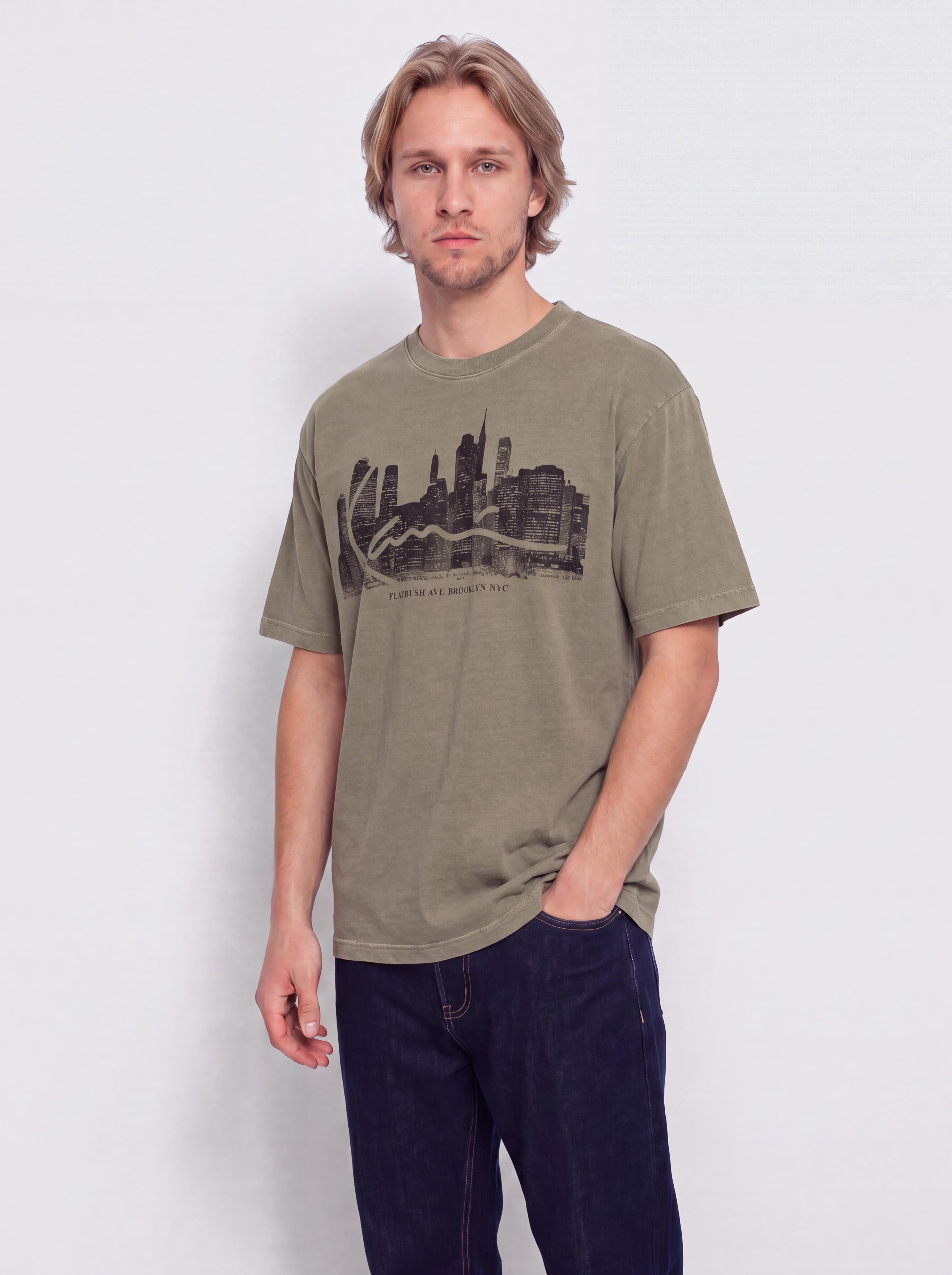 Triu010dko Karl Kani Signature Skyline Washed Boxy (green)