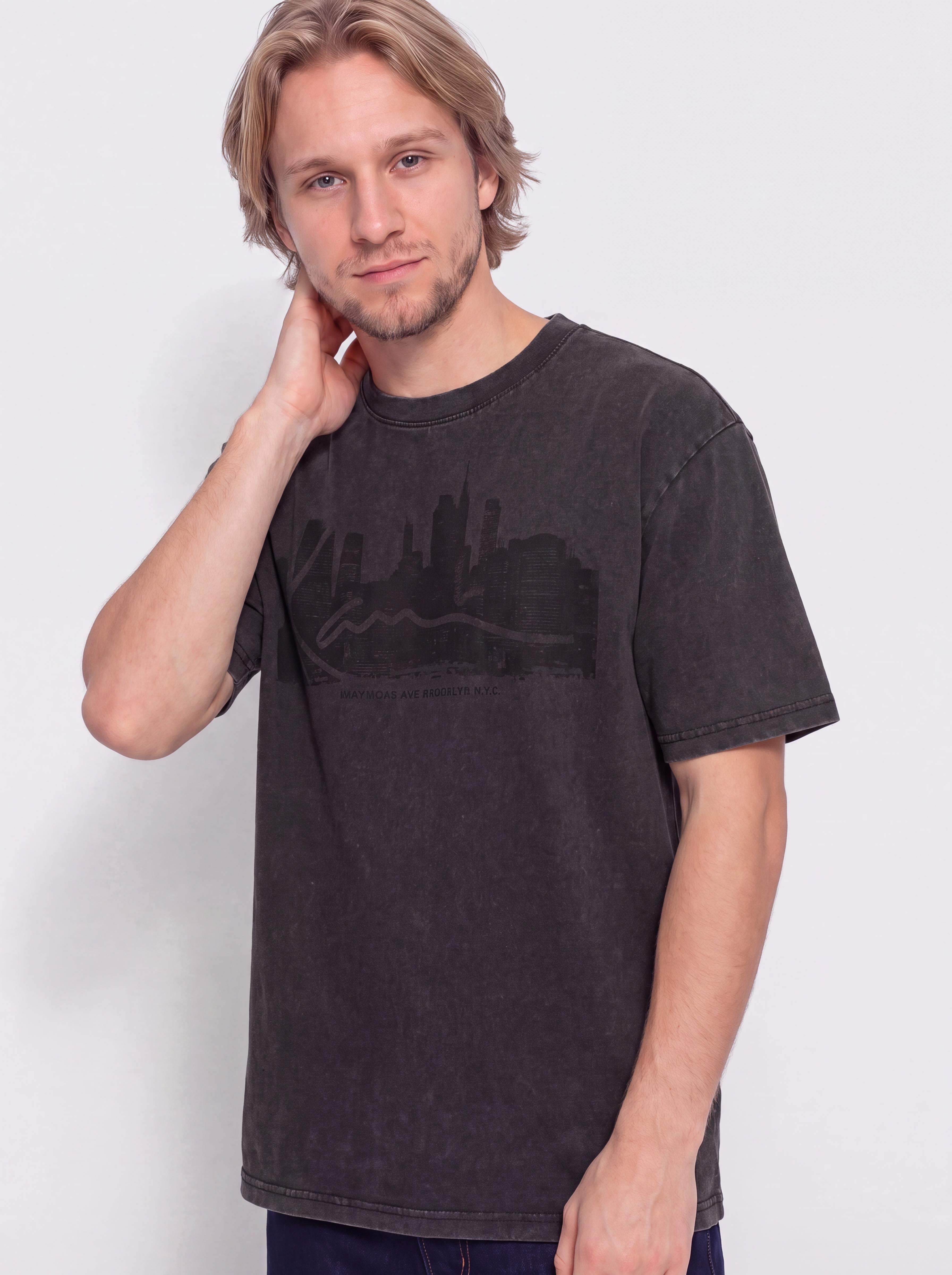 Triu010dko Karl Kani Signature Skyline Washed Boxy (black)