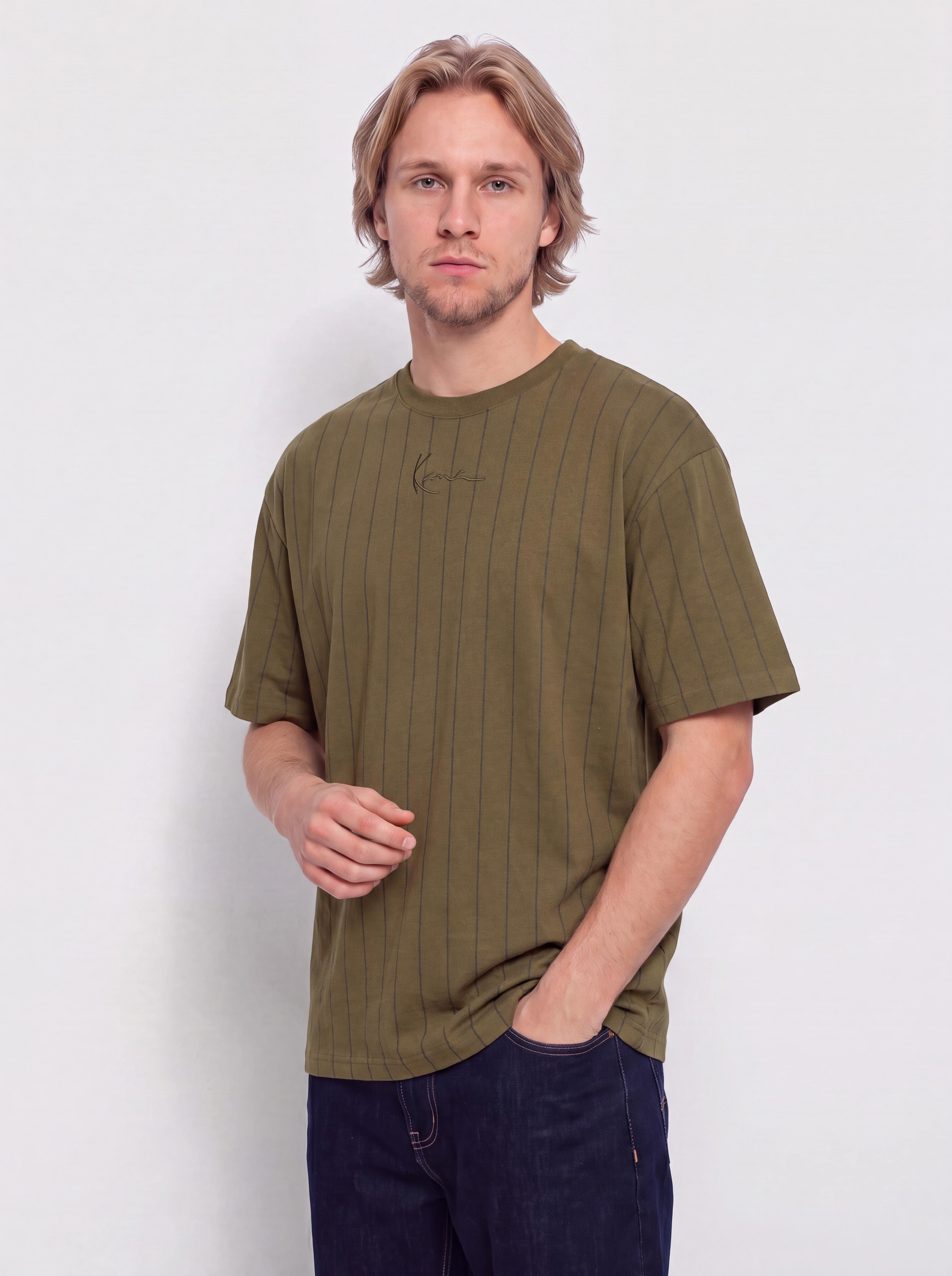 Tričko Karl Kani Small Signature Essential Pinstripe