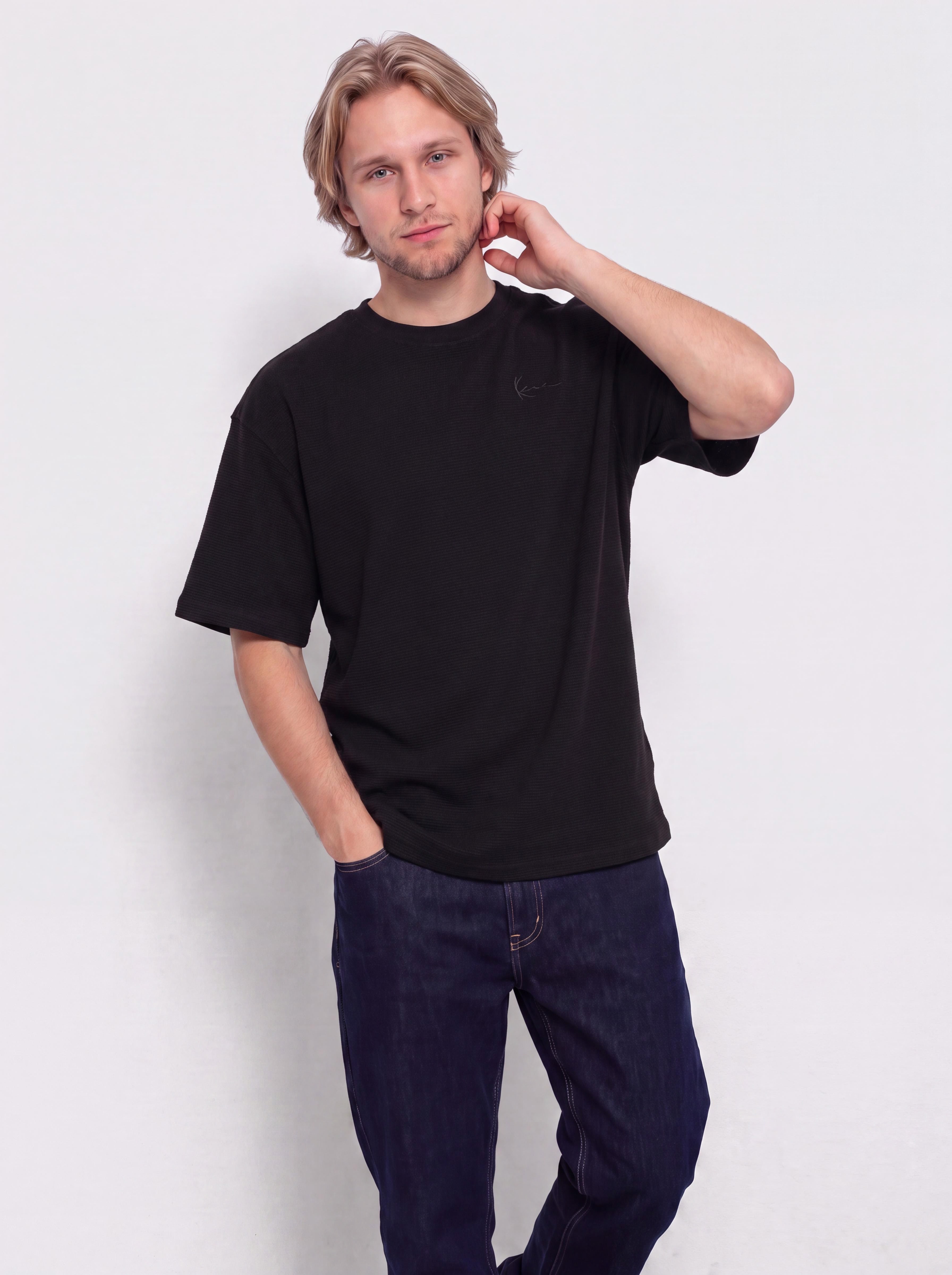 Tričko Karl Kani Signature Waffle (black)