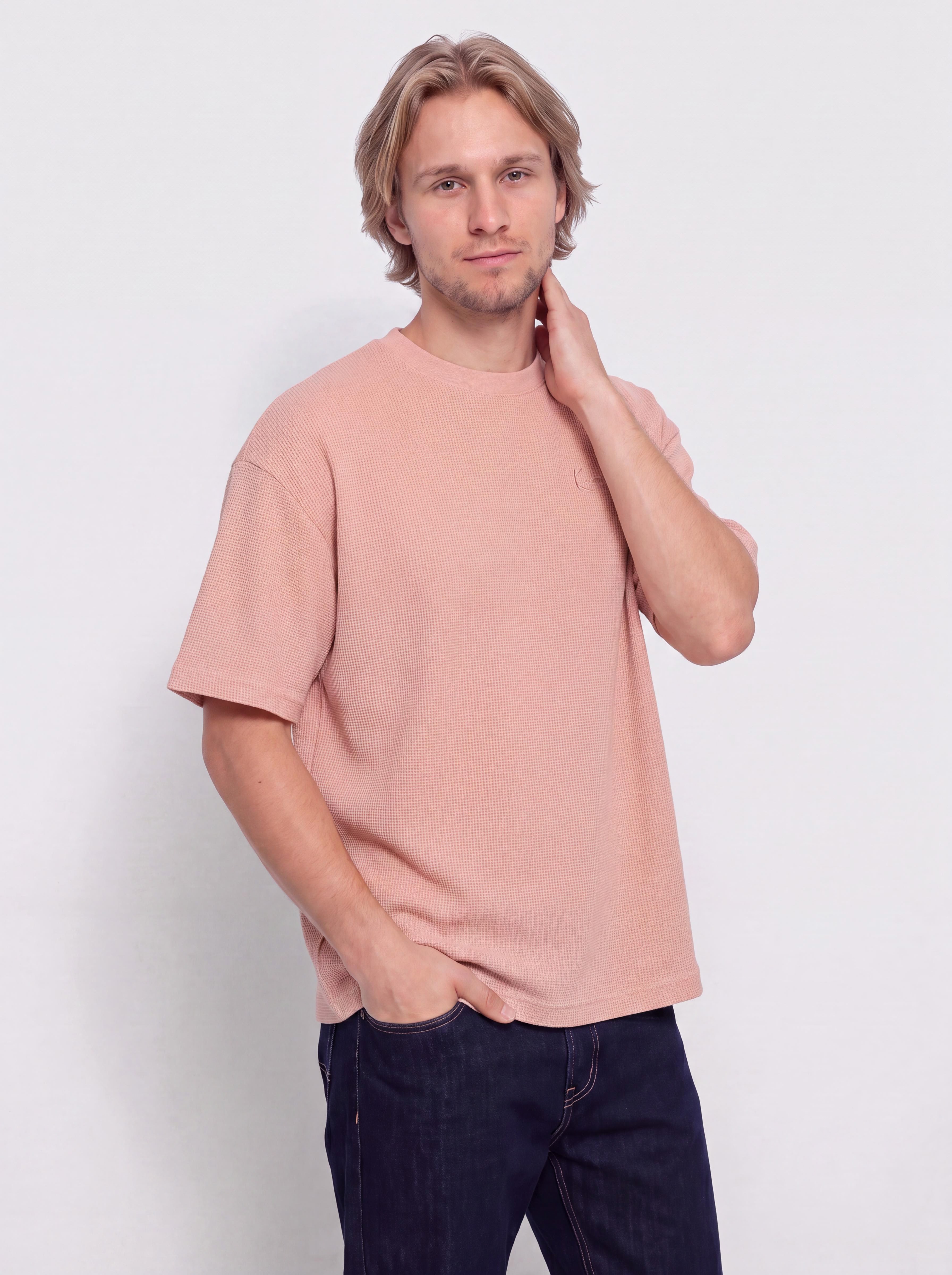 Tričko Karl Kani Signature Waffle Oversized (pink)