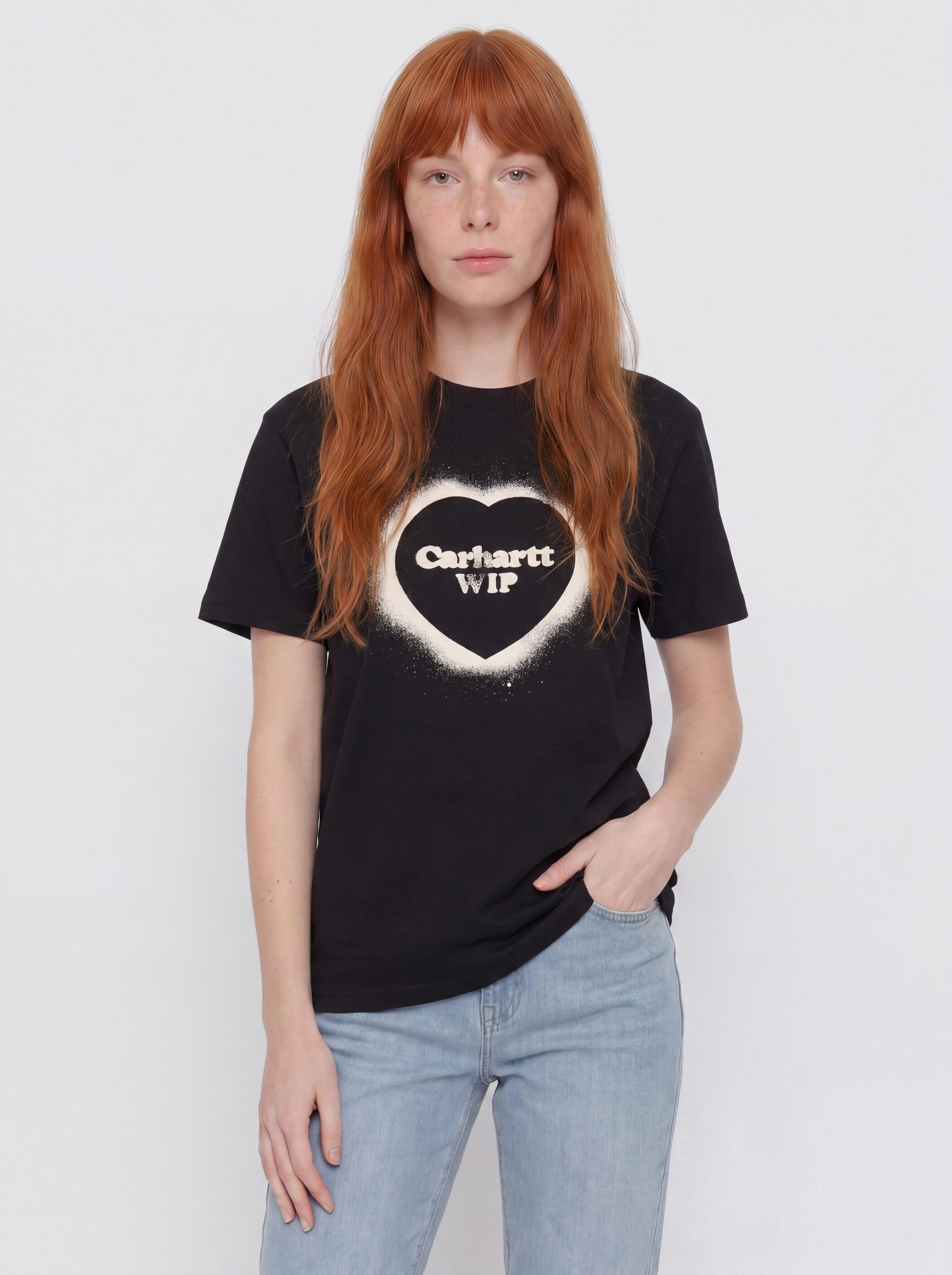 Tričko Carhartt WIP Spray Heart Wmn (black)