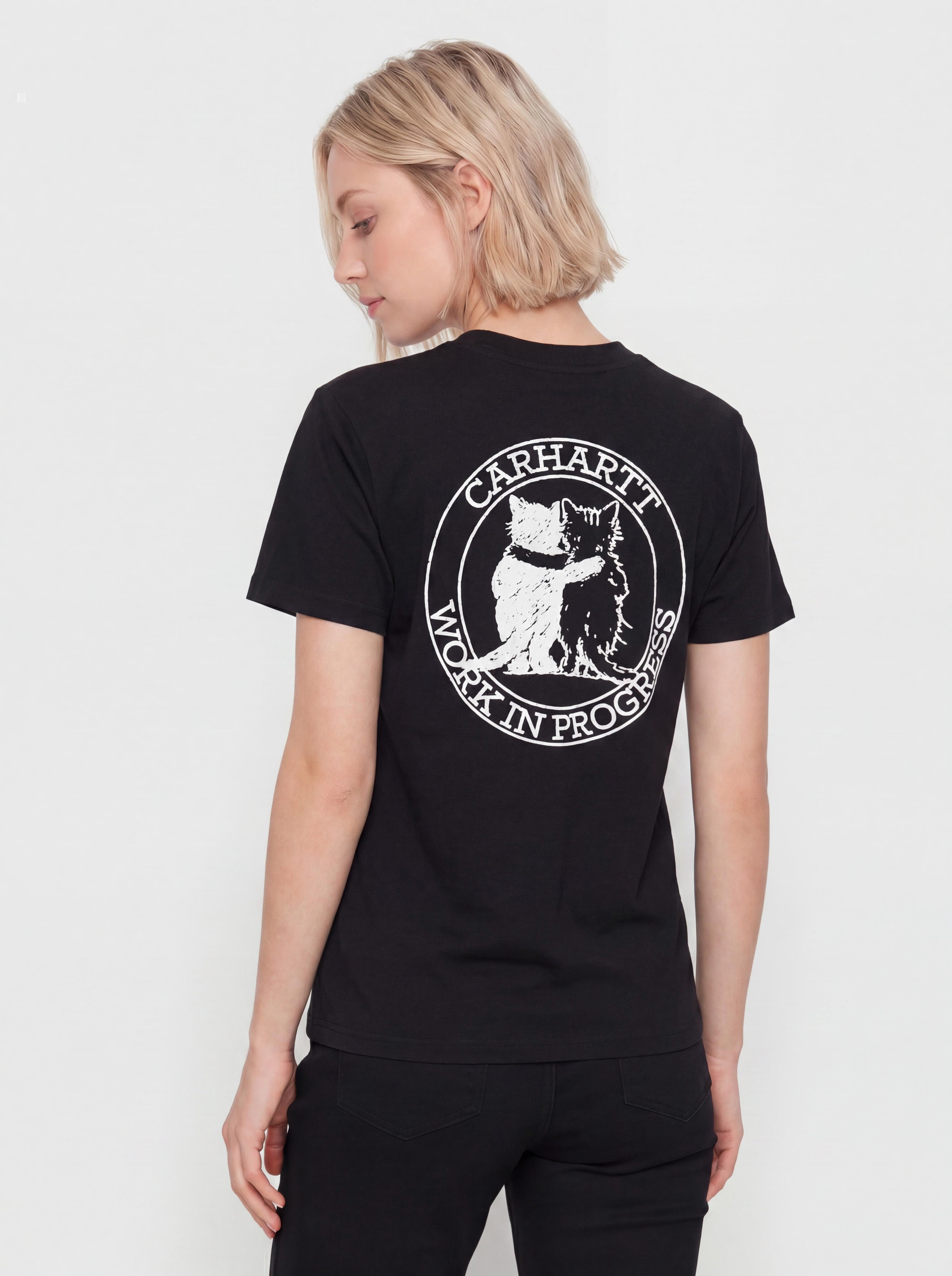 Tričko Carhartt WIP Hugging Cats Wmn (black)